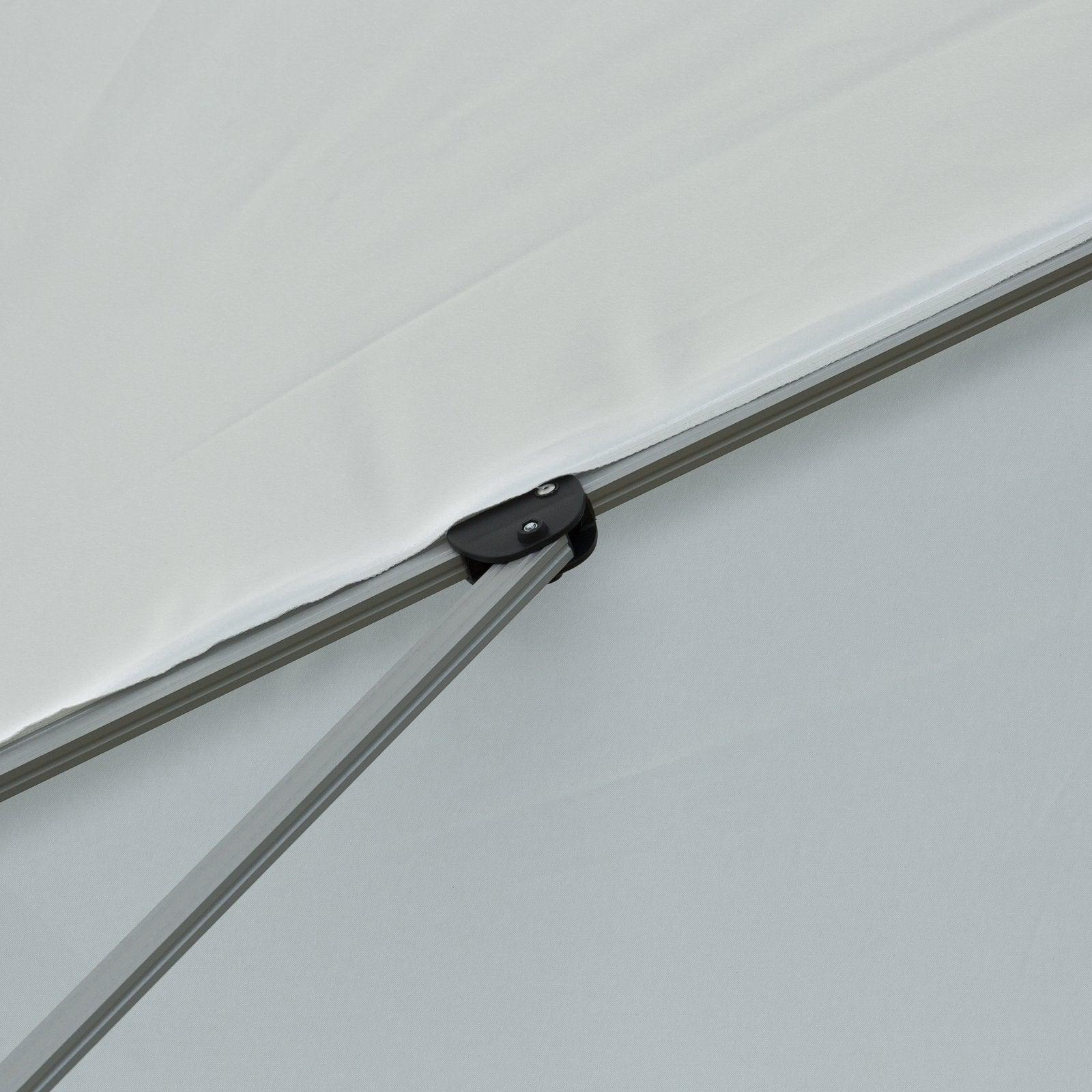 Outsunny 3m Cantilever Umbrella, 360 Rotation, White - ALL4U RETAILER LTD