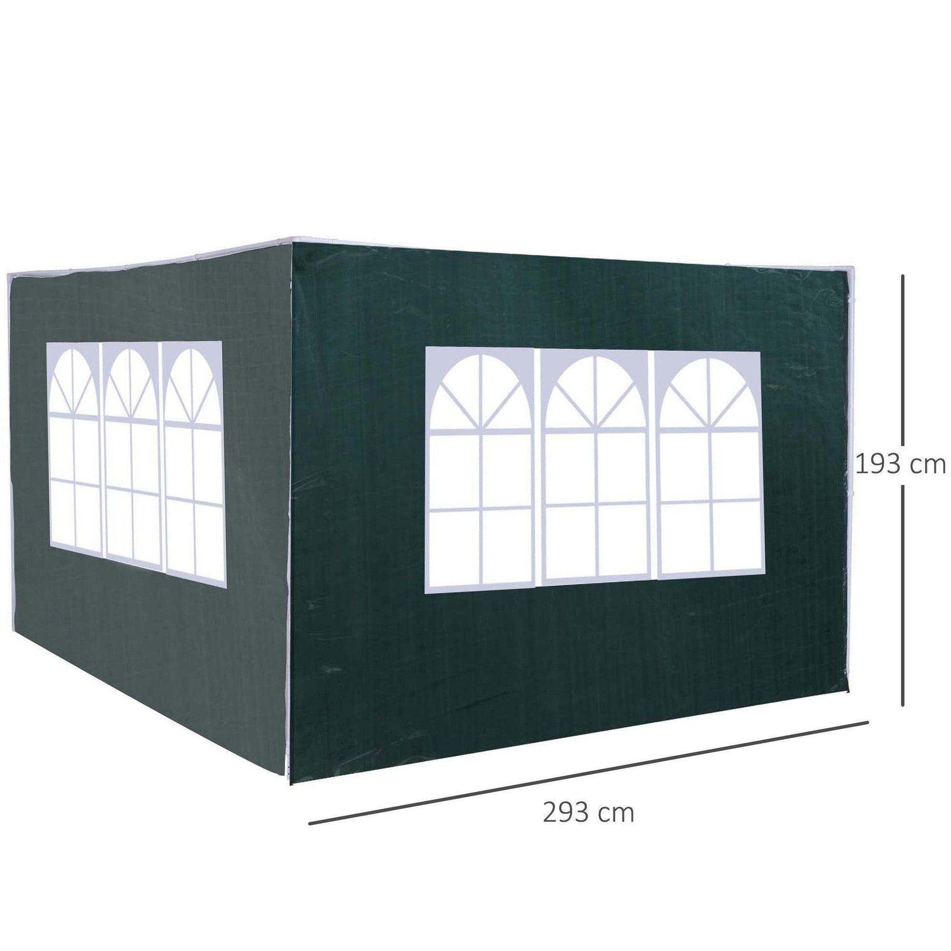 Outsunny 3M Gazebo Marquee Replacement Side Panel in Green - ALL4U RETAILER LTD