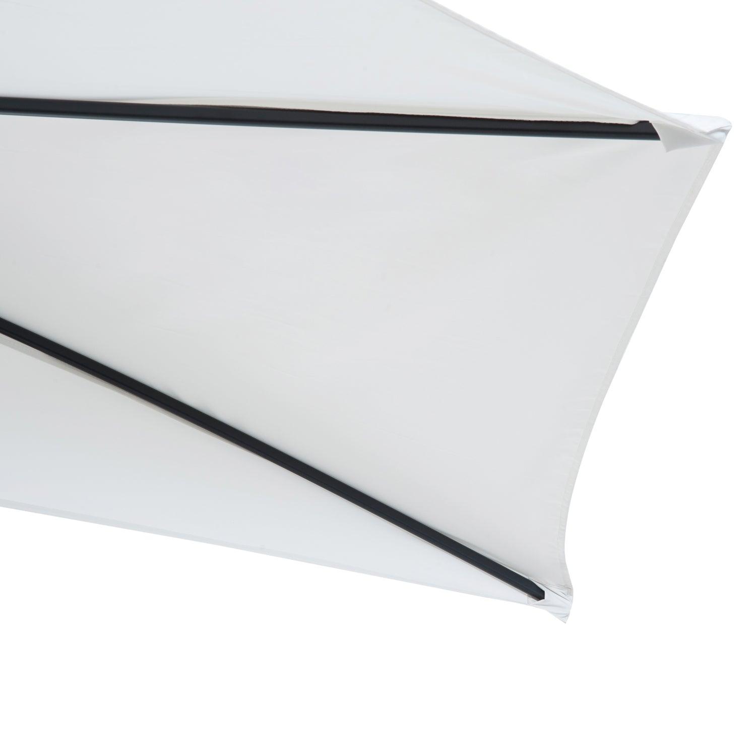 Outsunny 3m Half Round Umbrella - White - ALL4U RETAILER LTD