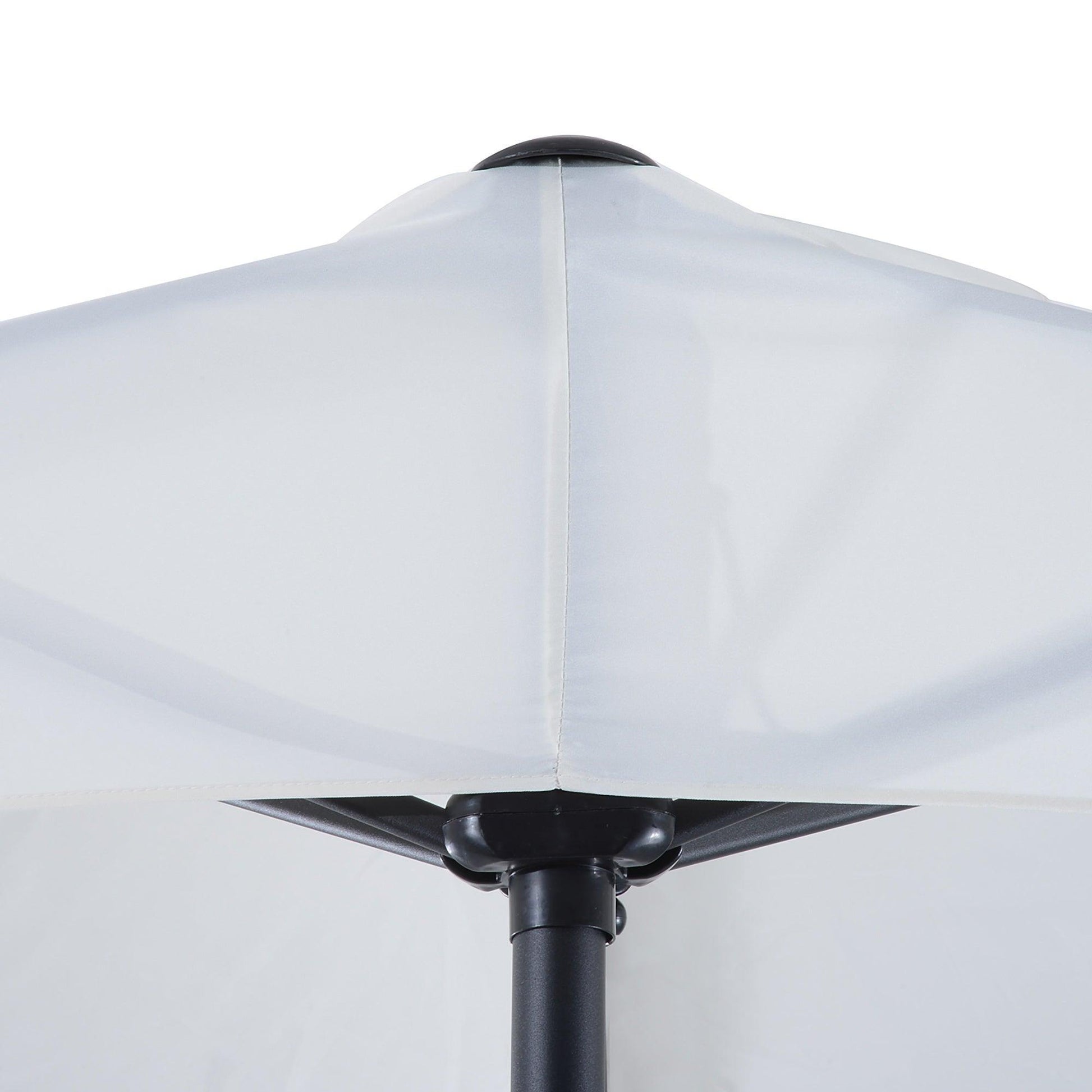 Outsunny 3m Half Round Umbrella - White - ALL4U RETAILER LTD