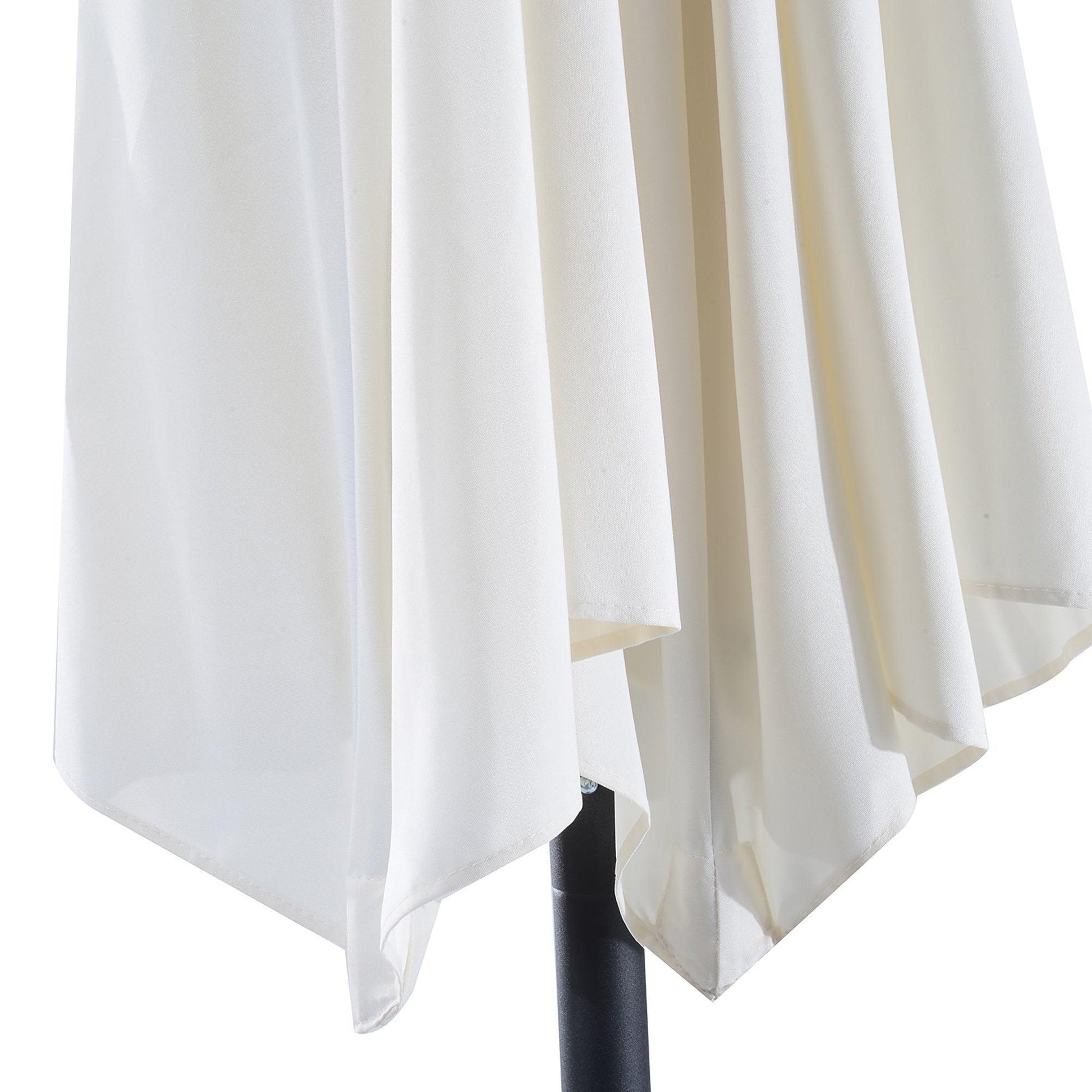 Outsunny 3m Half Round Umbrella - White - ALL4U RETAILER LTD