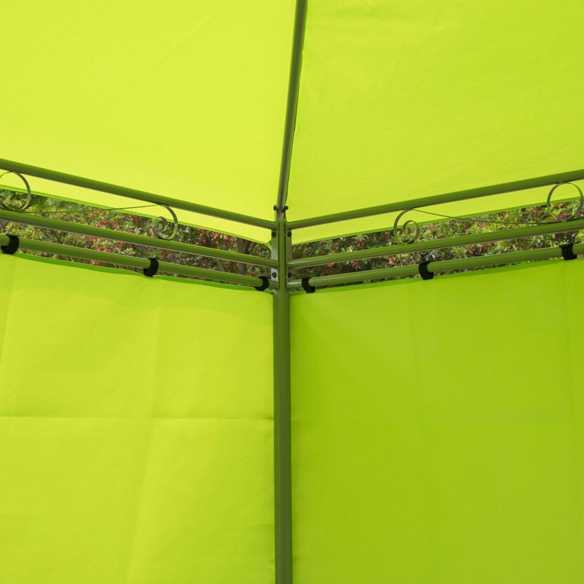 Outsunny 3m x 3m Lemon Green Garden Metal Gazebo - ALL4U RETAILER LTD