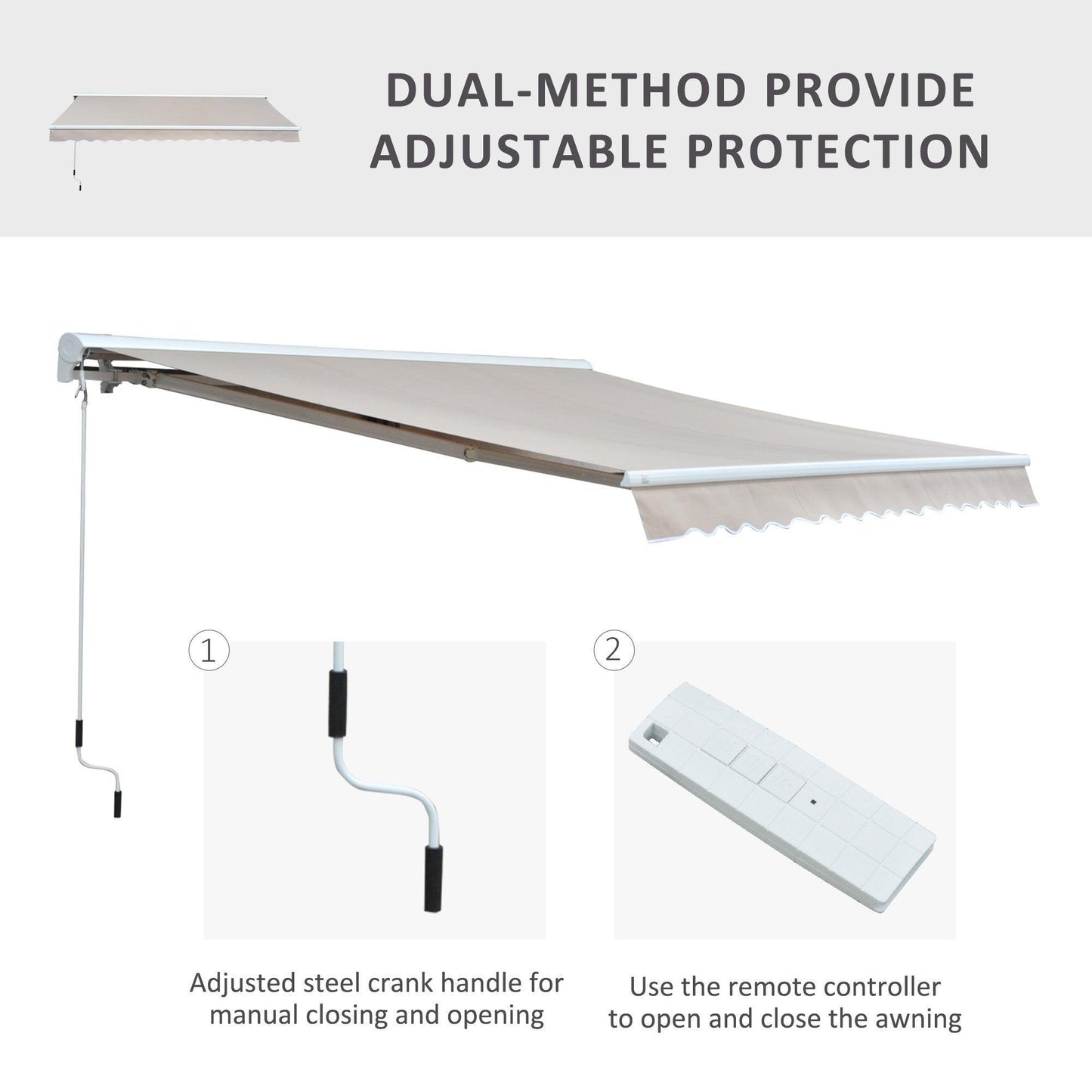 Outsunny 3x2.5M Retractable Awning - ALL4U RETAILER LTD