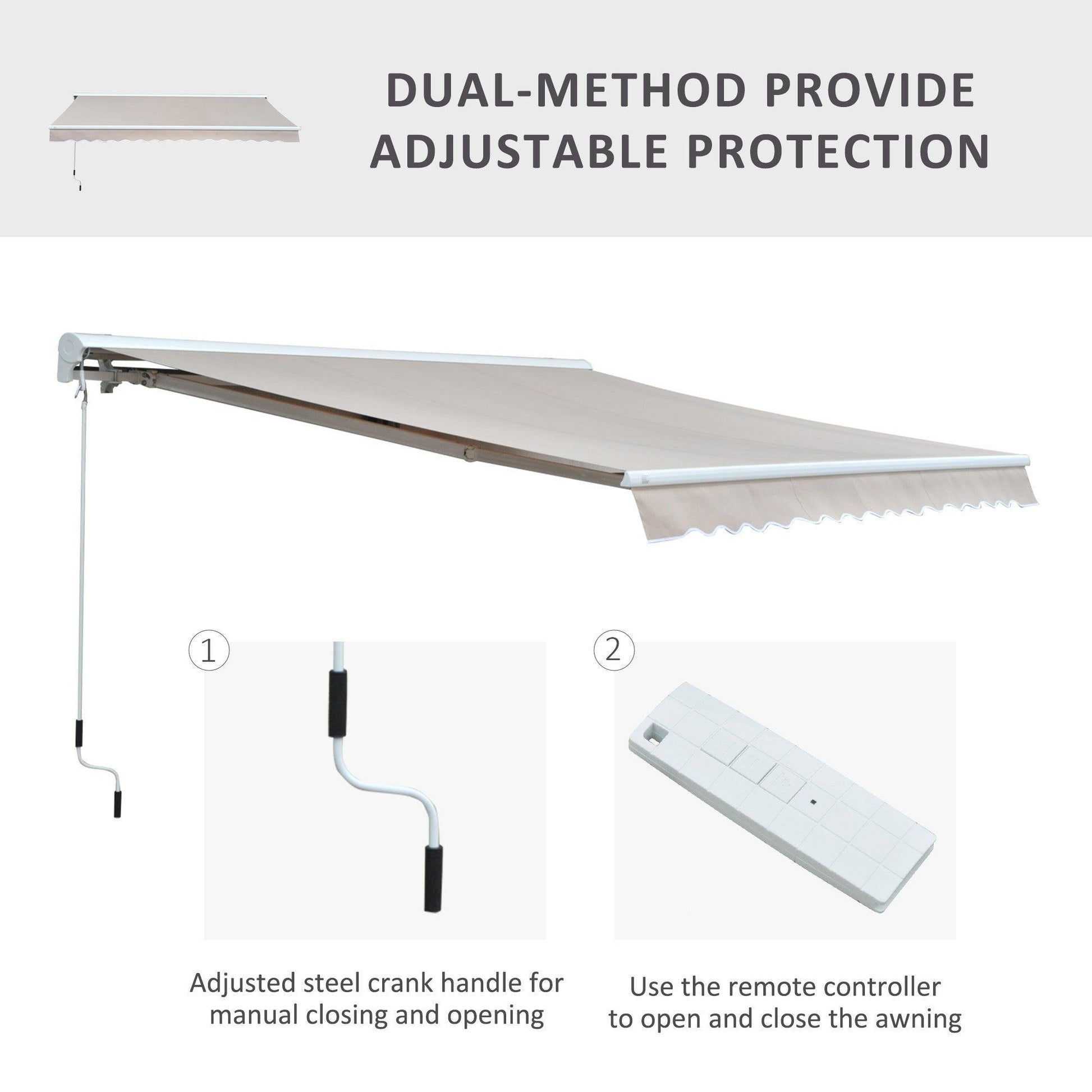 Outsunny 3x2.5M Retractable Awning - ALL4U RETAILER LTD