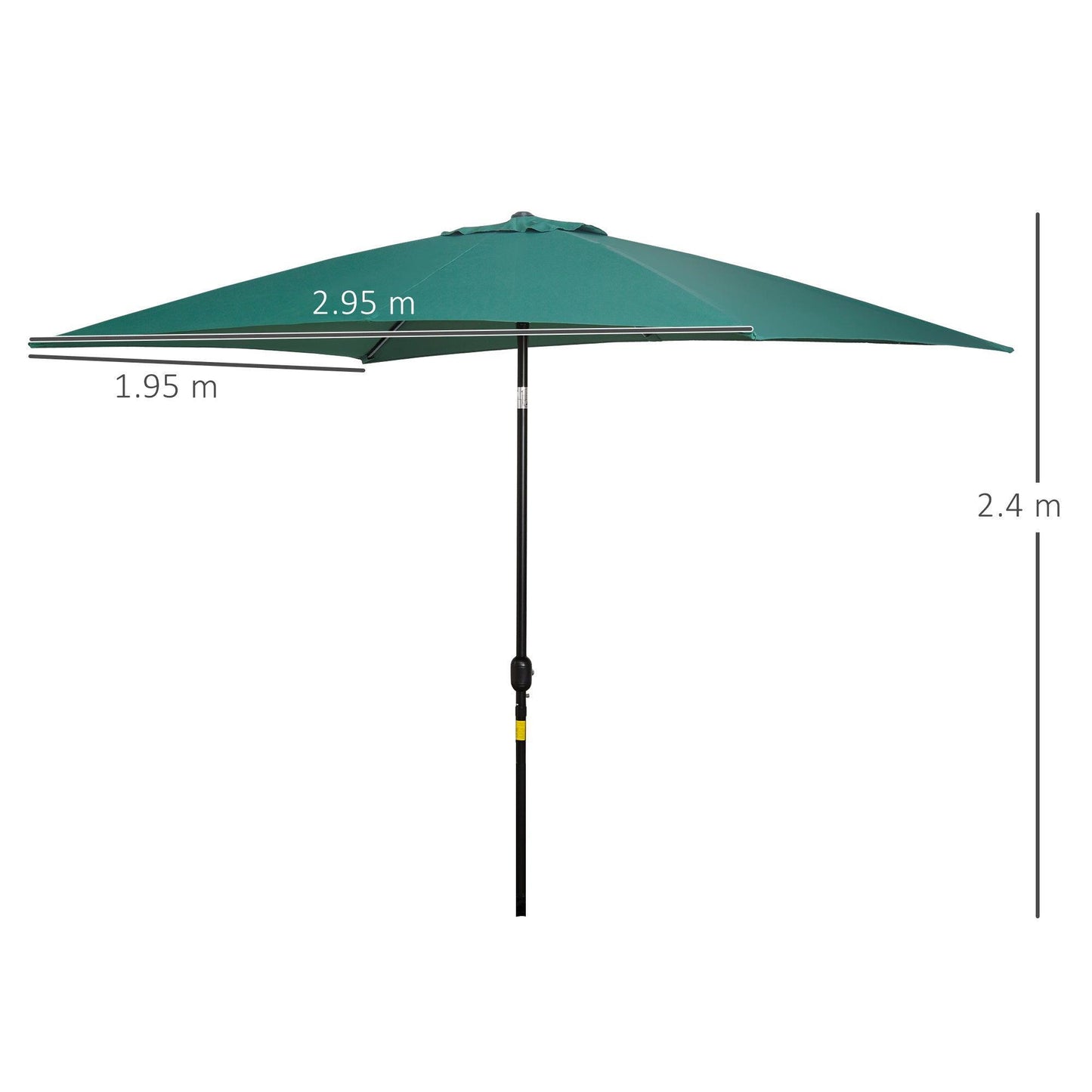 Outsunny 3x2m Rectangular Patio Umbrella - ALL4U RETAILER LTD