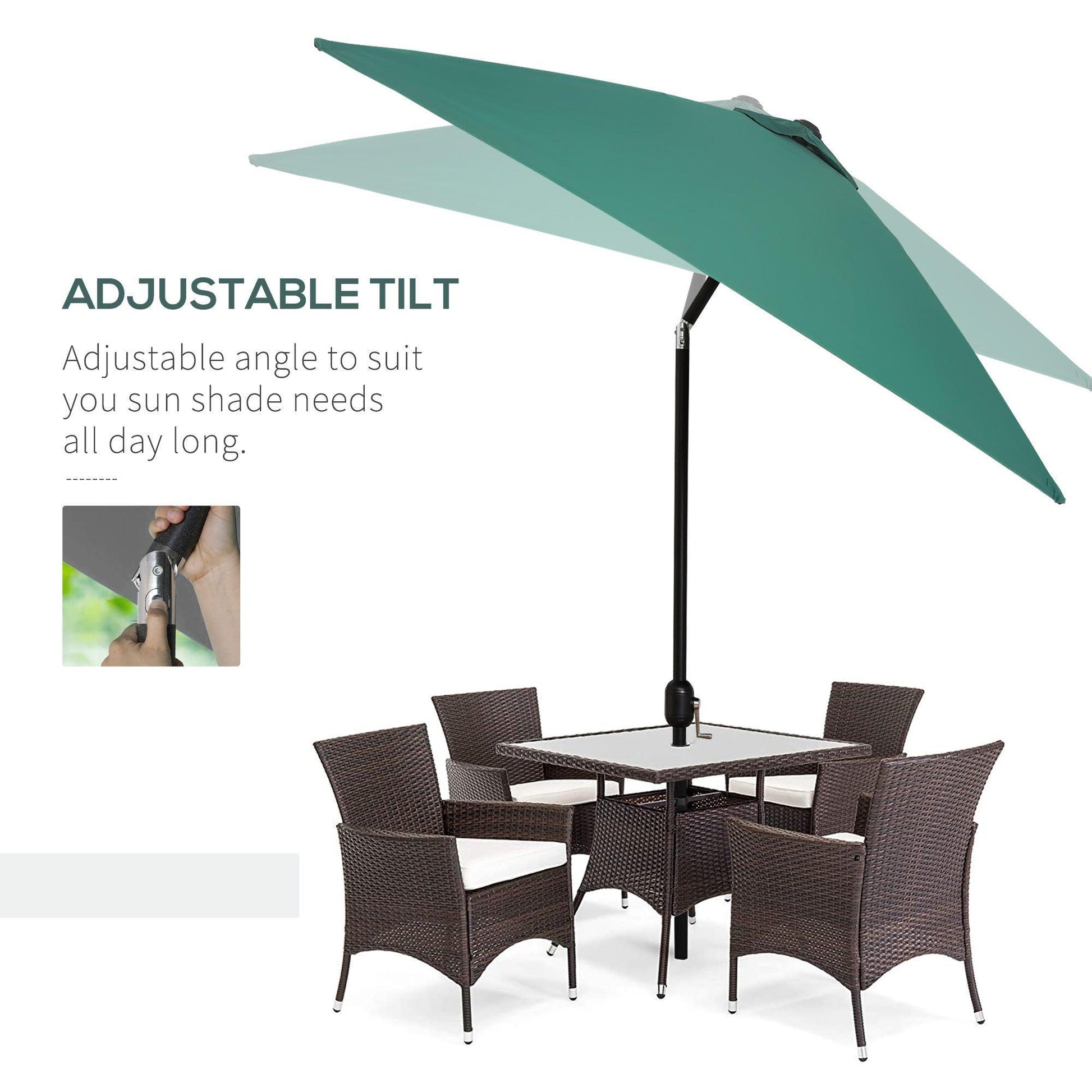 Outsunny 3x2m Rectangular Patio Umbrella - ALL4U RETAILER LTD