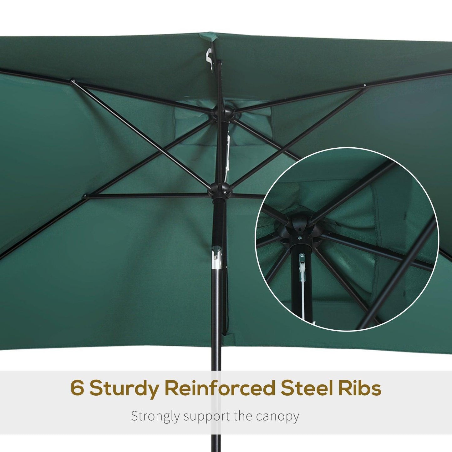 Outsunny 3x2m Rectangular Patio Umbrella - ALL4U RETAILER LTD