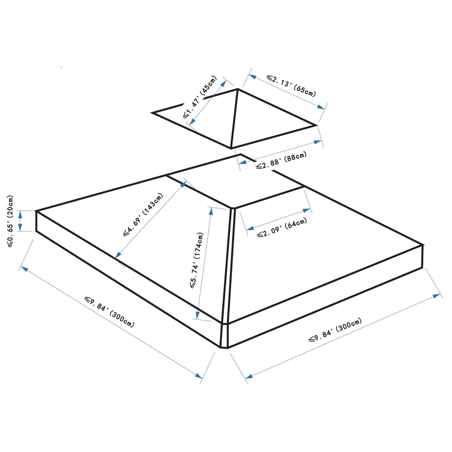 Outsunny 3x3(m) Canopy Top Replacement - Coffee - ALL4U RETAILER LTD