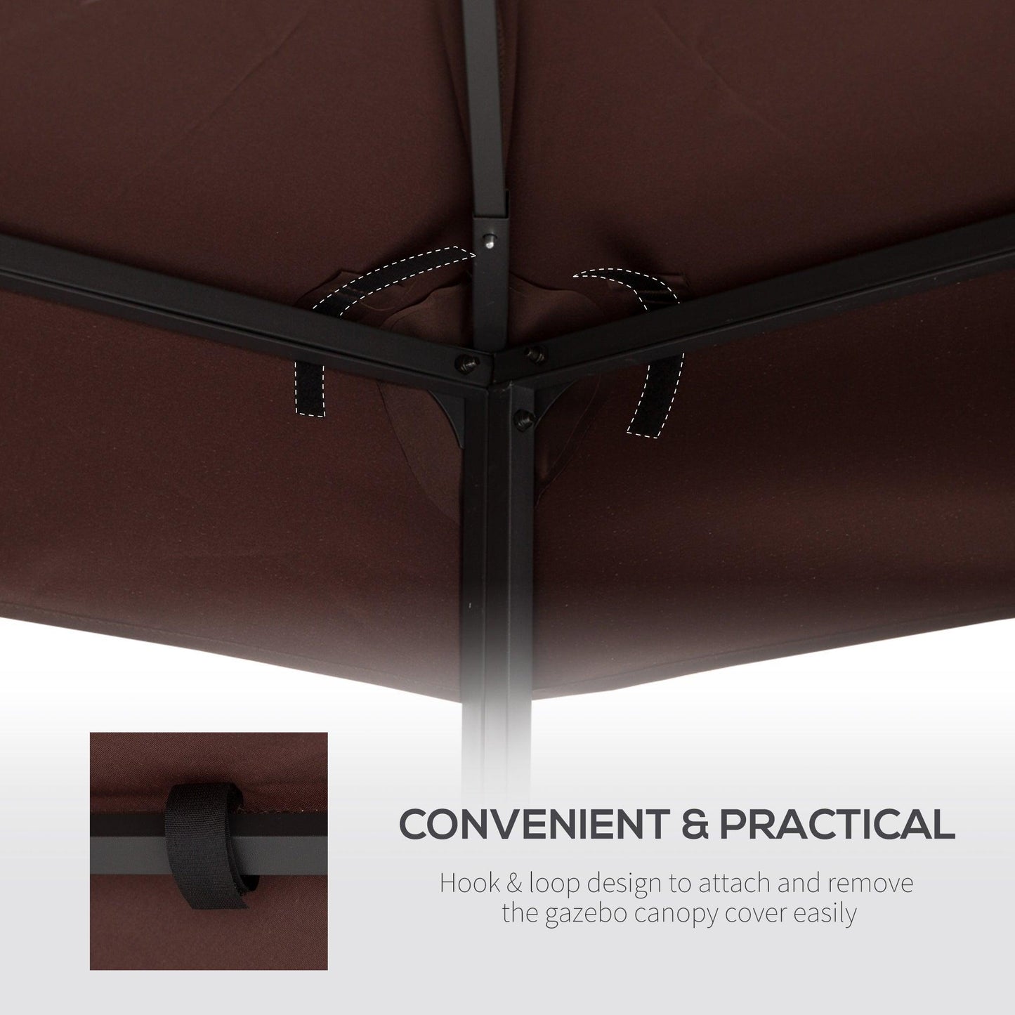 Outsunny 3x3(m) Canopy Top Replacement - Coffee - ALL4U RETAILER LTD