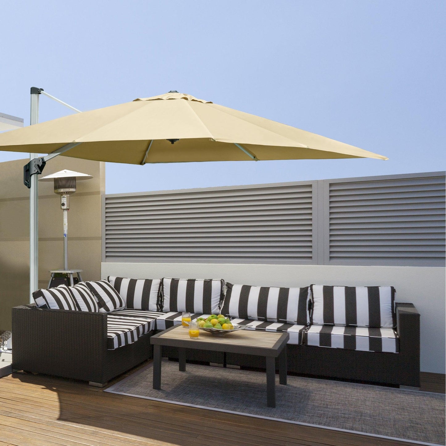 Outsunny 3x3m Cantilever Parasol - Crank & Tilt - ALL4U RETAILER LTD