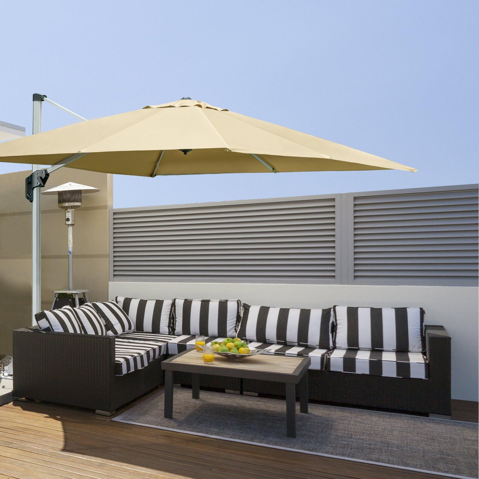 Outsunny 3x3m Cantilever Parasol - Crank & Tilt - ALL4U RETAILER LTD