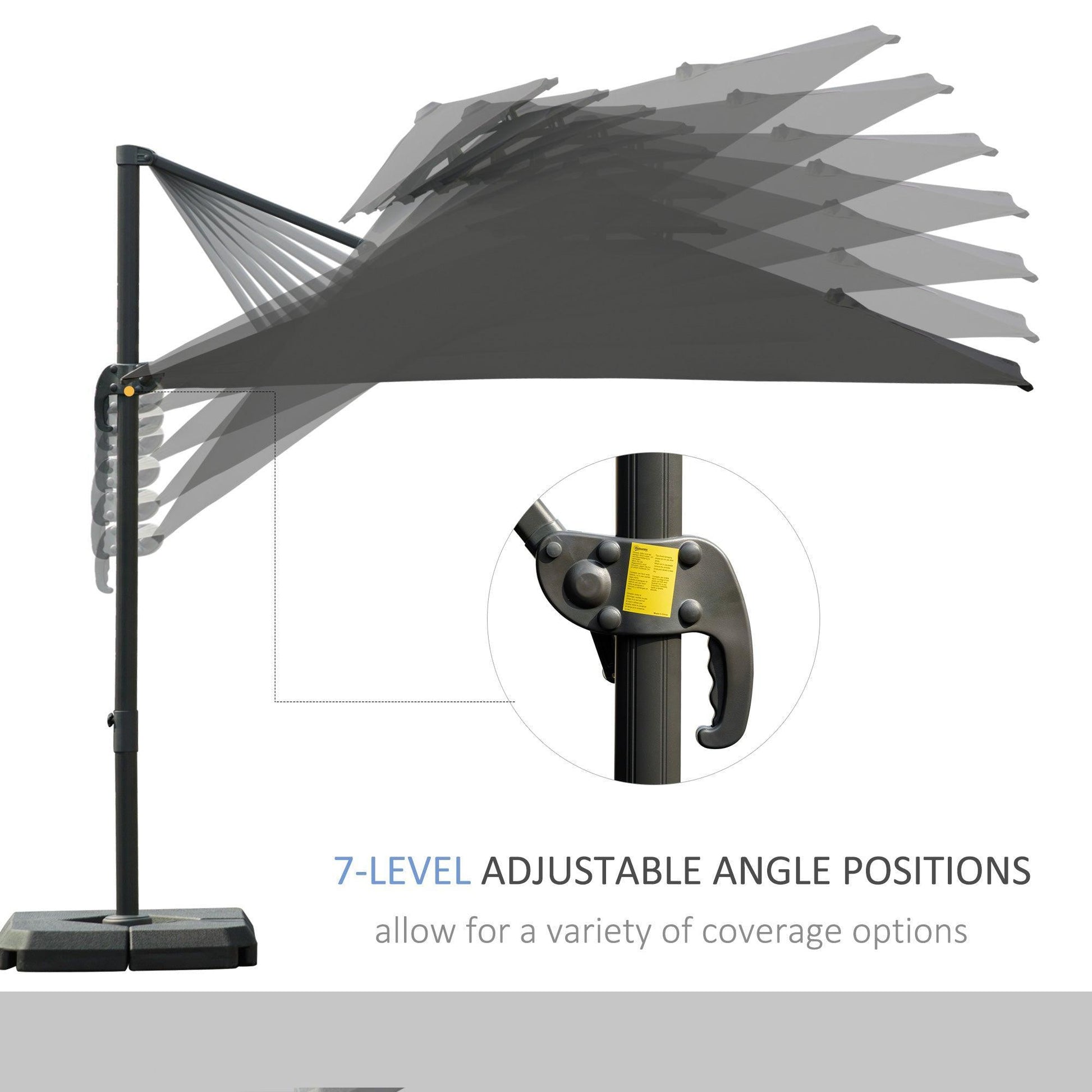 Outsunny 3x3m Cantilever Parasol with Crank & Tilt - ALL4U RETAILER LTD