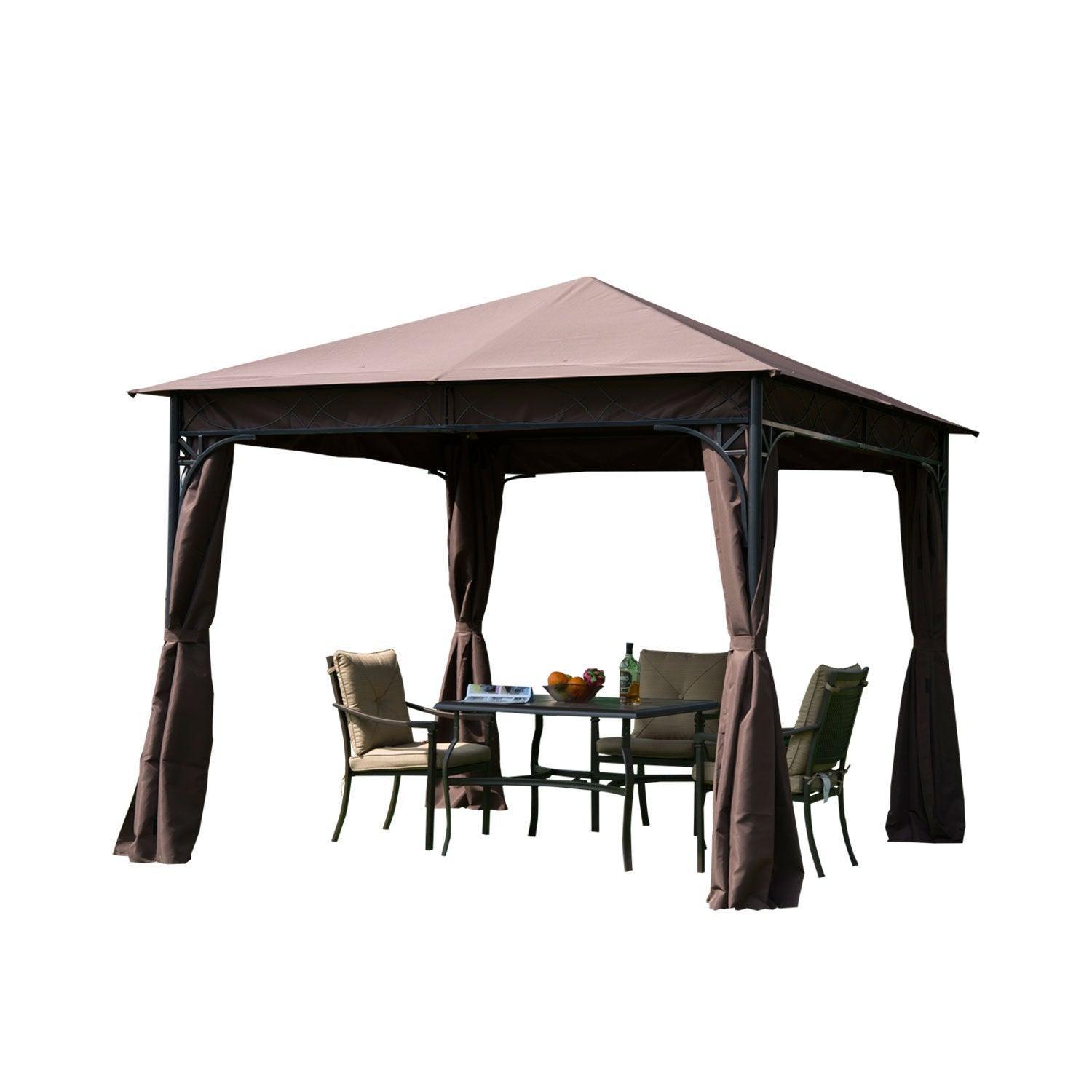 Outsunny 3x3m Coffee Gazebo Pavilion - ALL4U RETAILER LTD