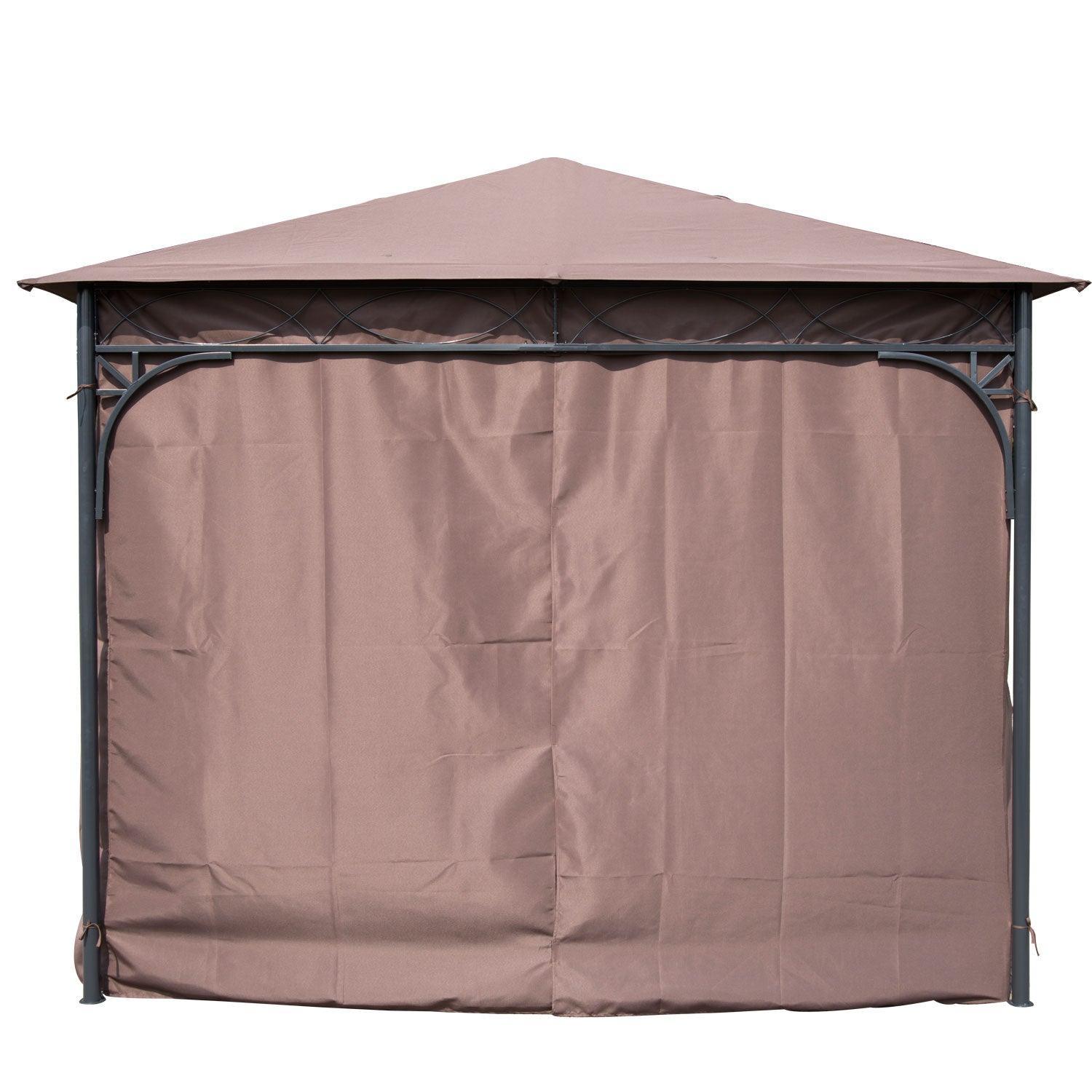 Outsunny 3x3m Coffee Gazebo Pavilion - ALL4U RETAILER LTD