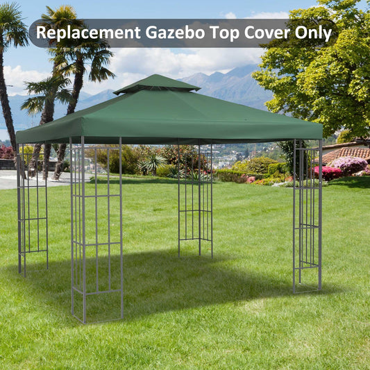 Outsunny 3x3m Double Tier Gazebo Top - Dark Green - ALL4U RETAILER LTD