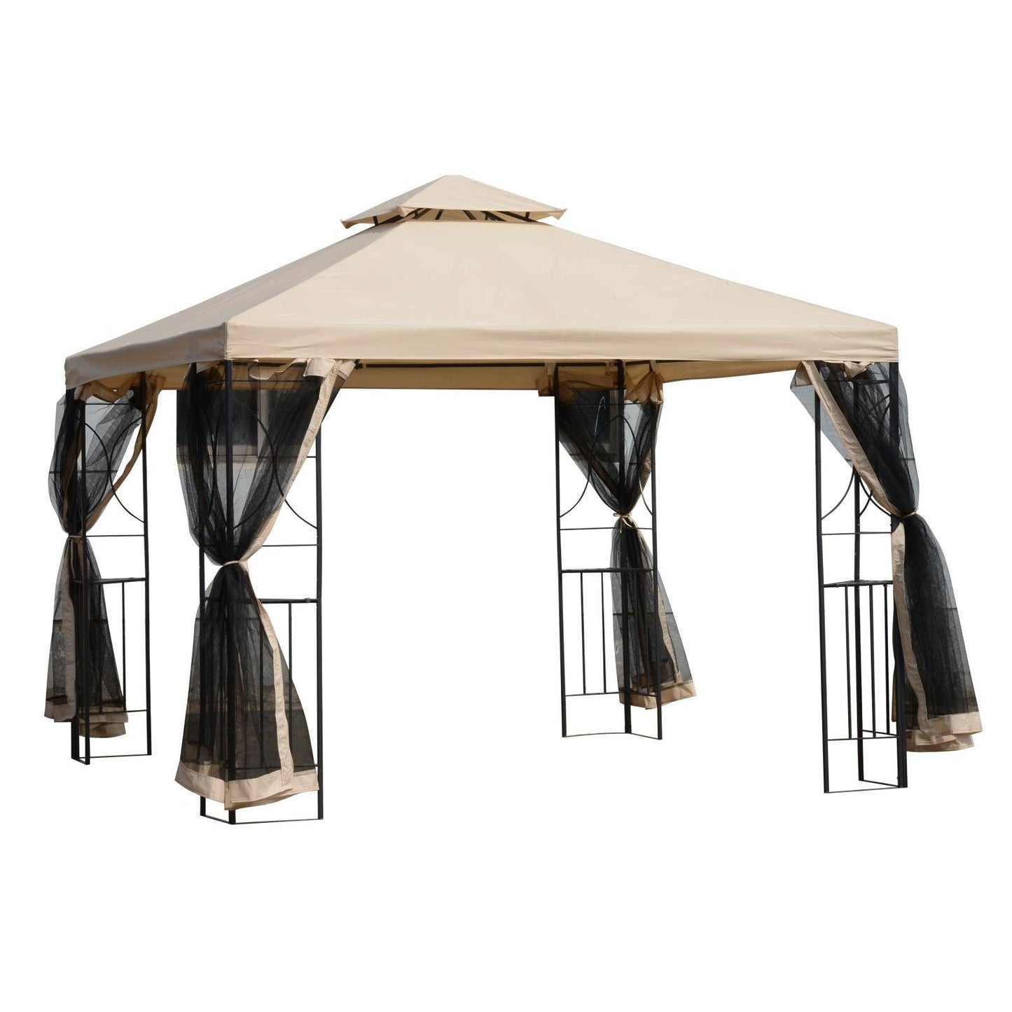 Outsunny 3x3m Garden Gazebo Tent with Netting: Simple & Stylish - ALL4U RETAILER LTD