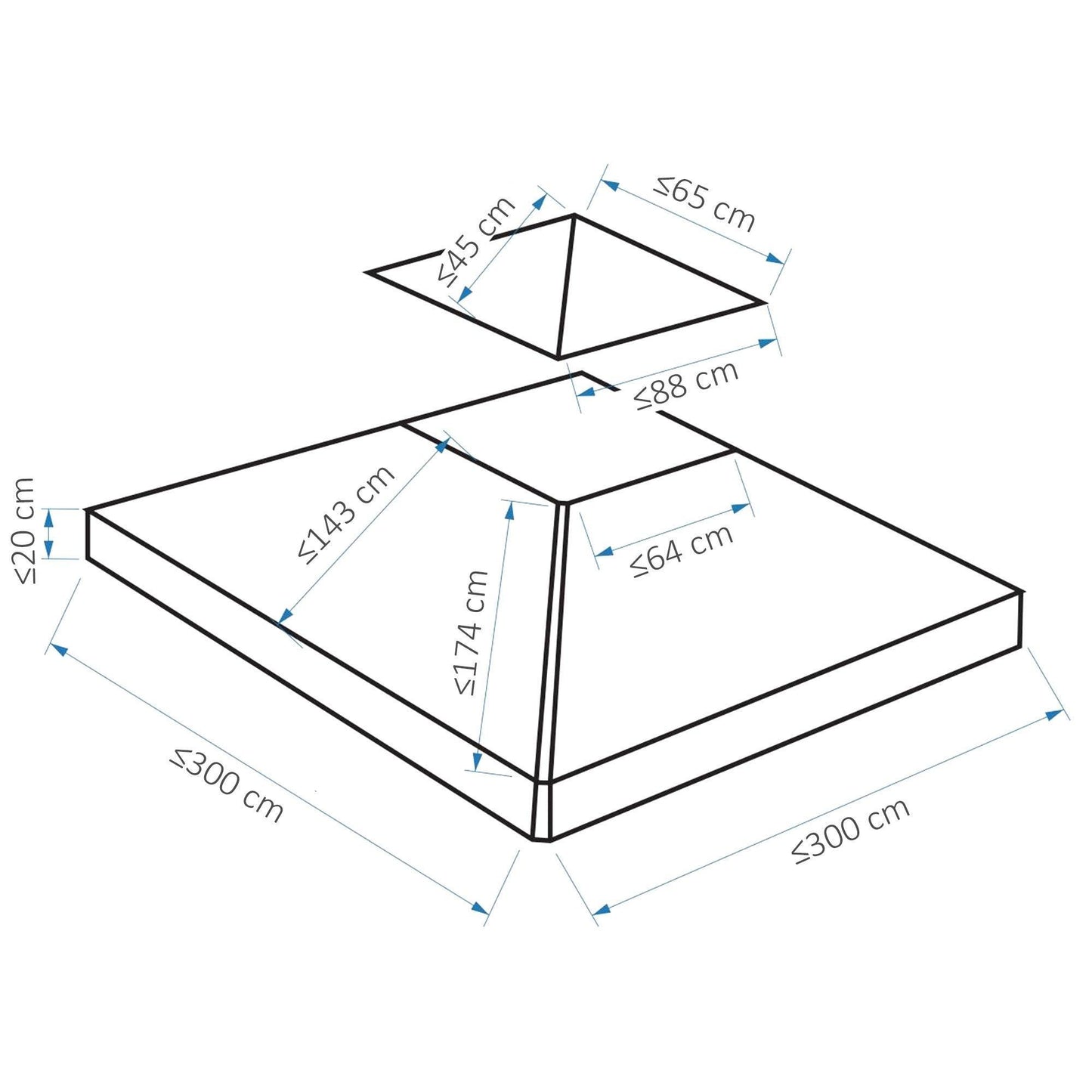 Outsunny 3x3m Gazebo Canopy - Light Grey - ALL4U RETAILER LTD