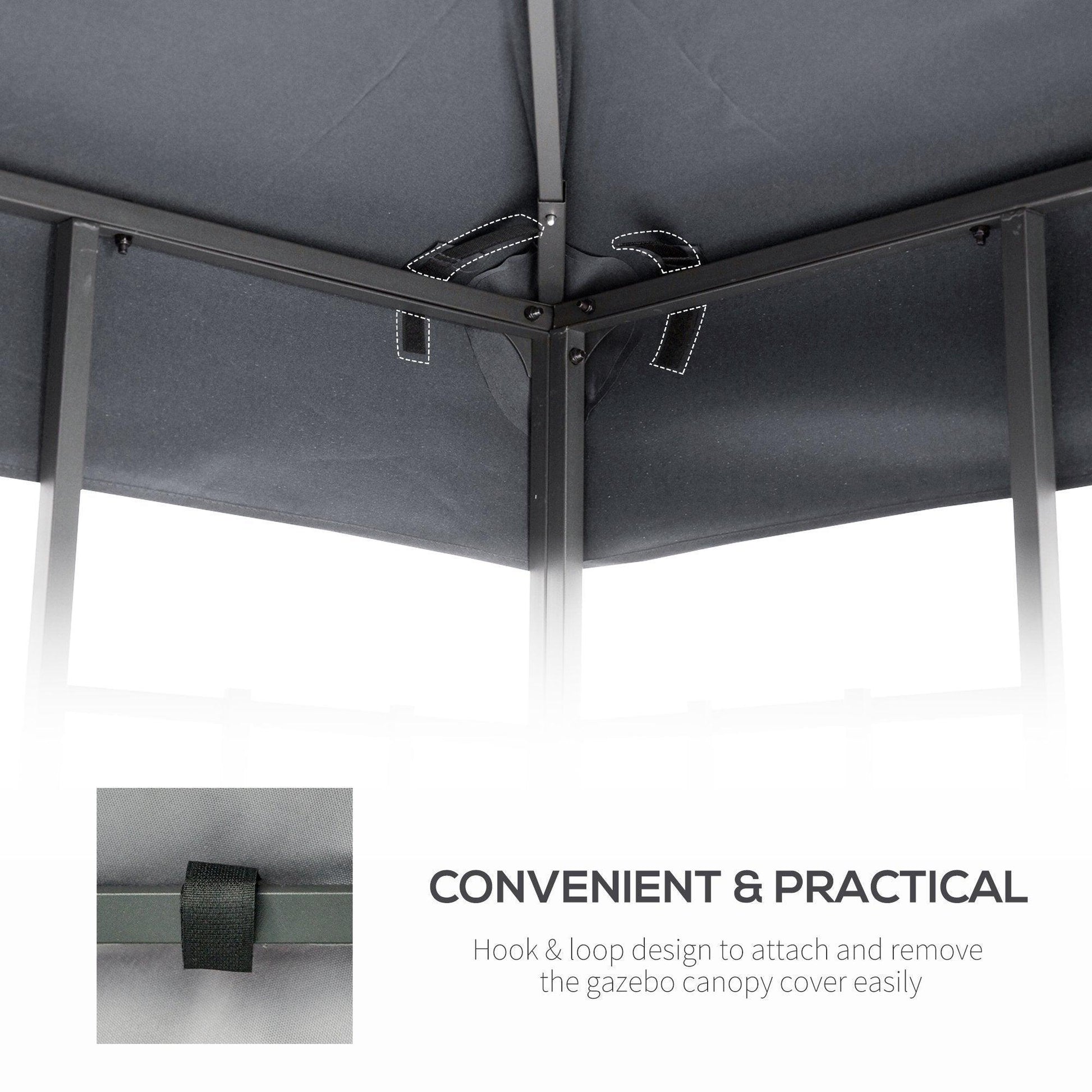 Outsunny 3x3m Gazebo Canopy - Light Grey - ALL4U RETAILER LTD