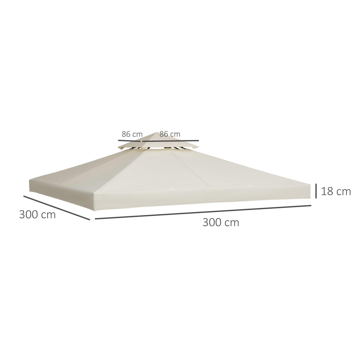 Outsunny 3x3m Gazebo Canopy Roof Top Replacement Cover - ALL4U RETAILER LTD