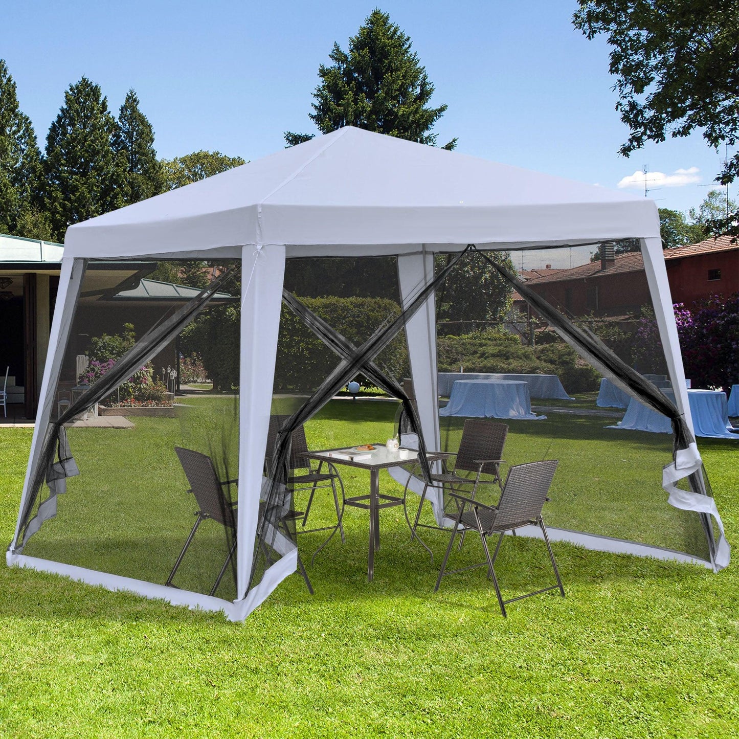 Outsunny 3x3m Gazebo Canopy Tent, Grey - ALL4U RETAILER LTD