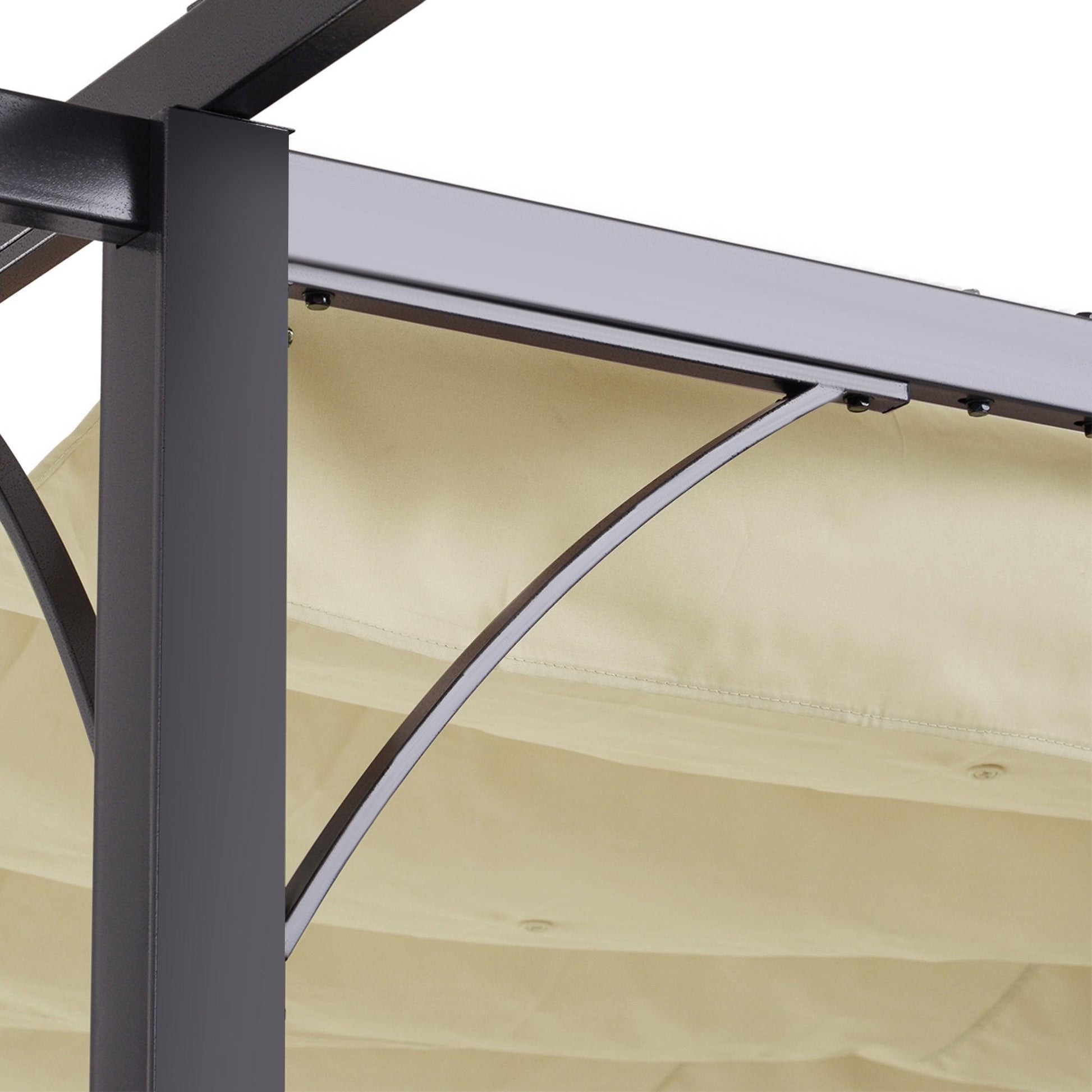 Metal Pergola Gazebo 3x3m with Retractable Roof - ALL4U RETAILER LTD