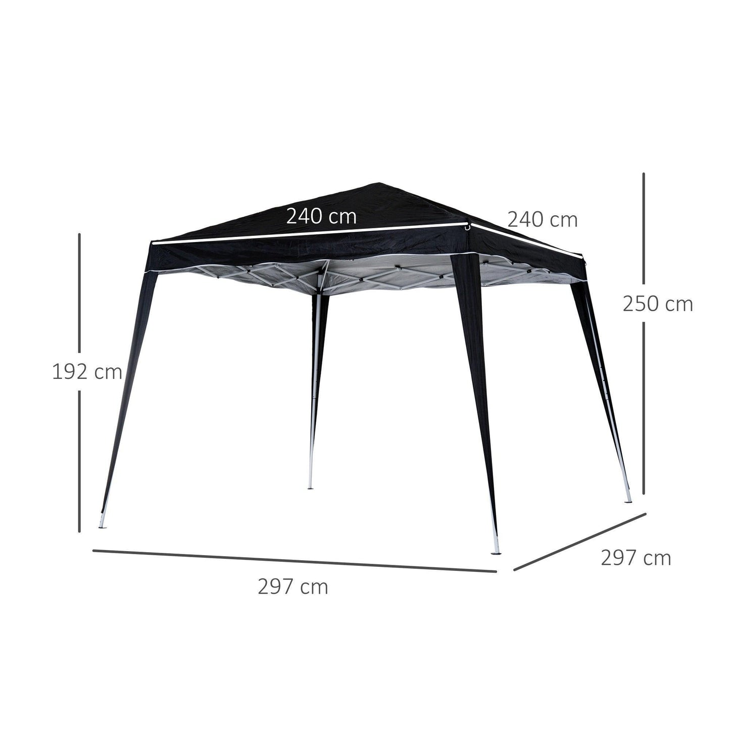 Outsunny 3x3m Pop-Up Tent – Black - ALL4U RETAILER LTD