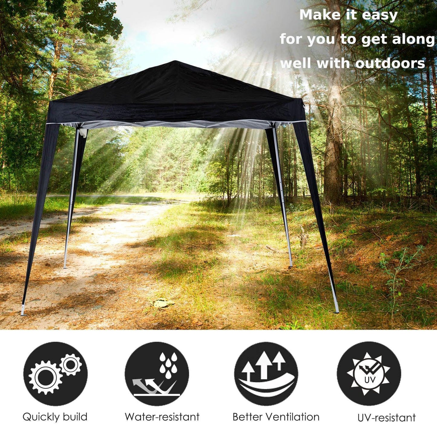 Outsunny 3x3m Pop-Up Tent – Black - ALL4U RETAILER LTD