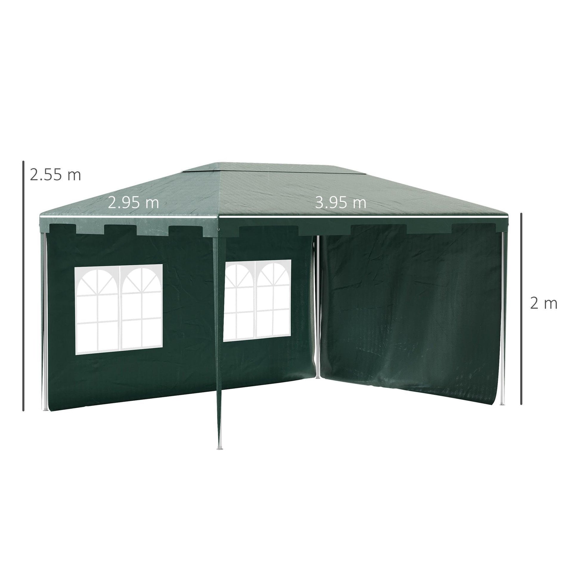 Outsunny 3x4m Garden Gazebo - Green - ALL4U RETAILER LTD