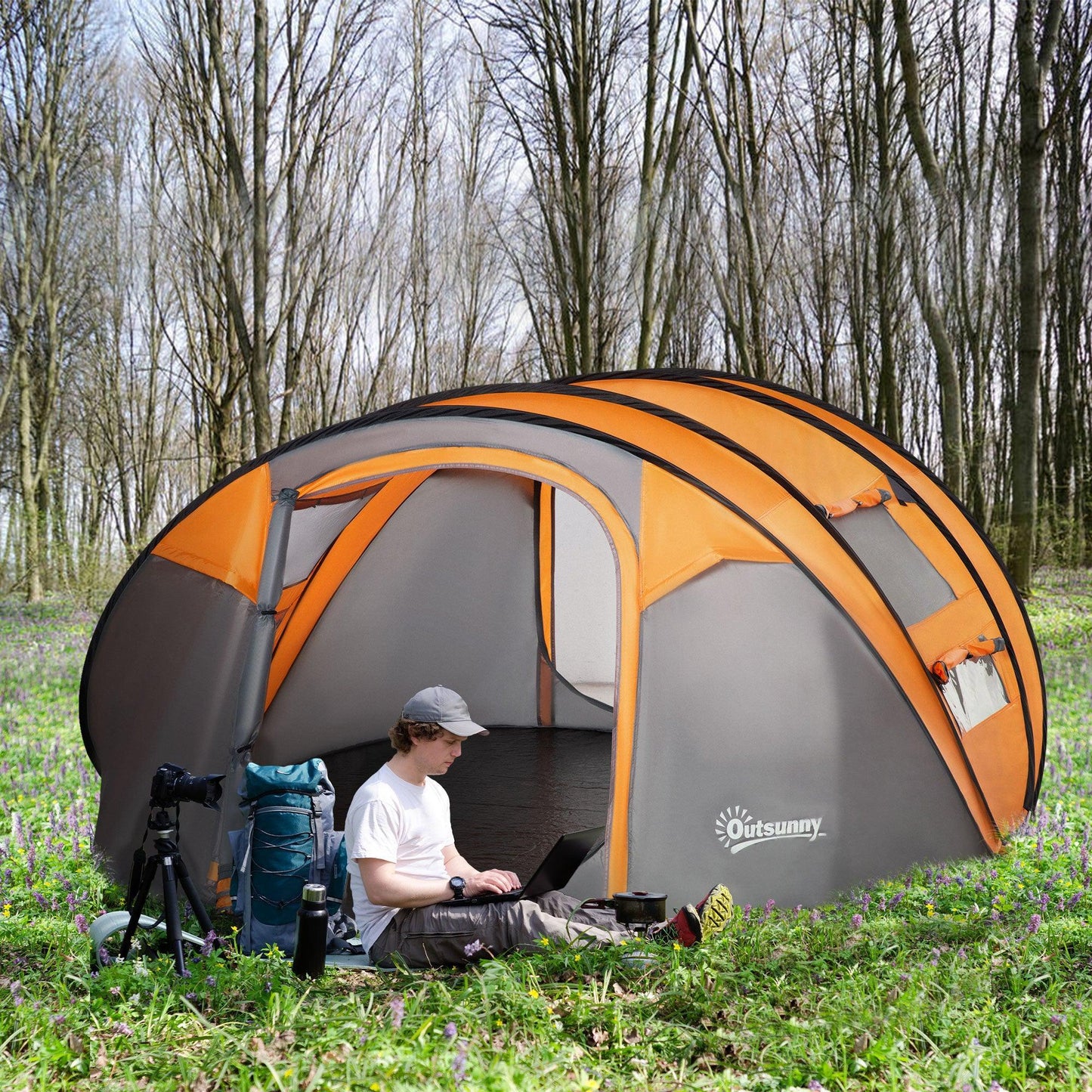 Outsunny 4-5 Person Pop-up Waterproof Camping Tent - ALL4U RETAILER LTD