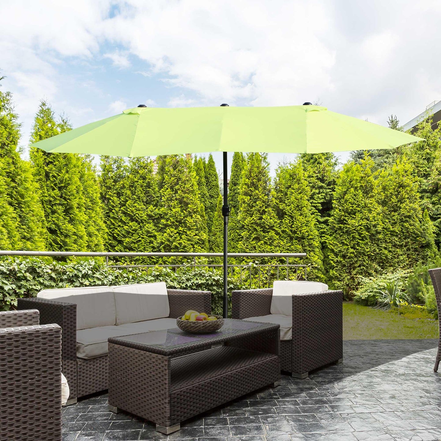 Outsunny 4.6m Patio Sun Umbrella - Green - ALL4U RETAILER LTD