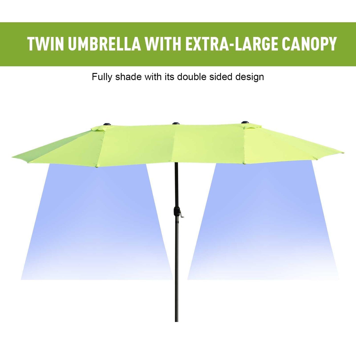 Outsunny 4.6m Patio Sun Umbrella - Green - ALL4U RETAILER LTD