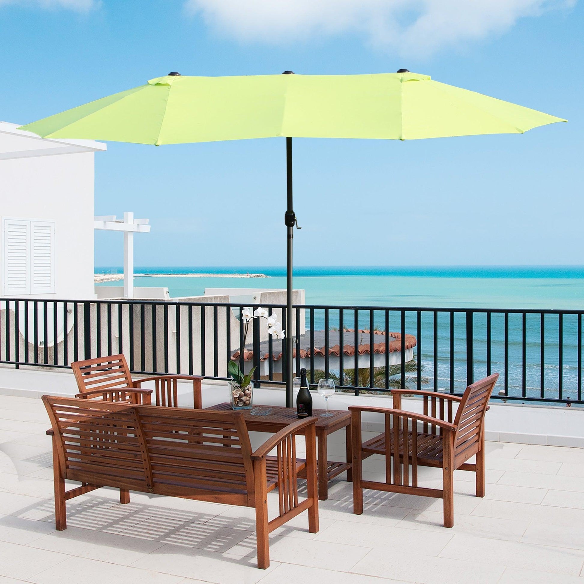 Outsunny 4.6m Patio Sun Umbrella - Green - ALL4U RETAILER LTD