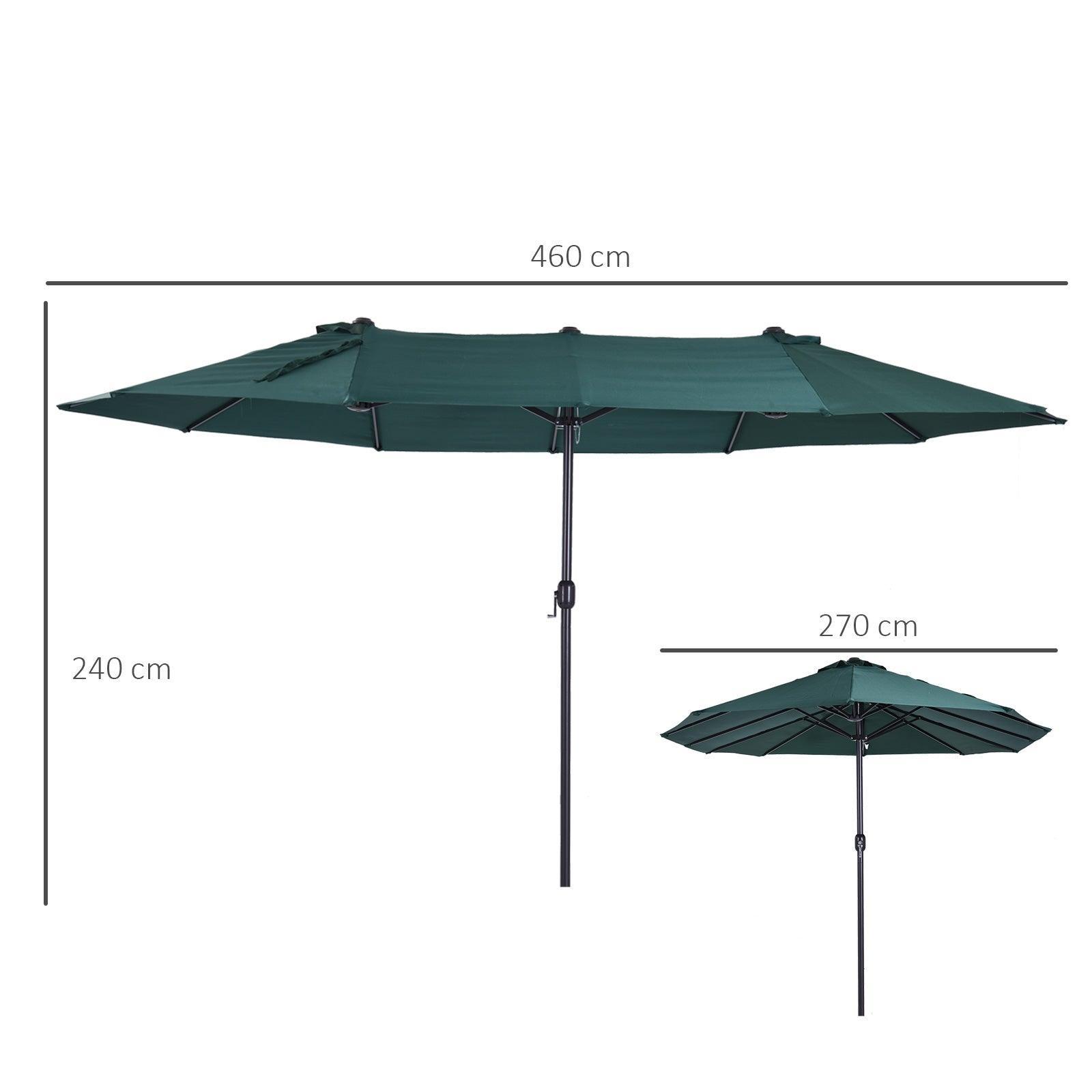 Outsunny 4.6m Patio Umbrella - Green - ALL4U RETAILER LTD