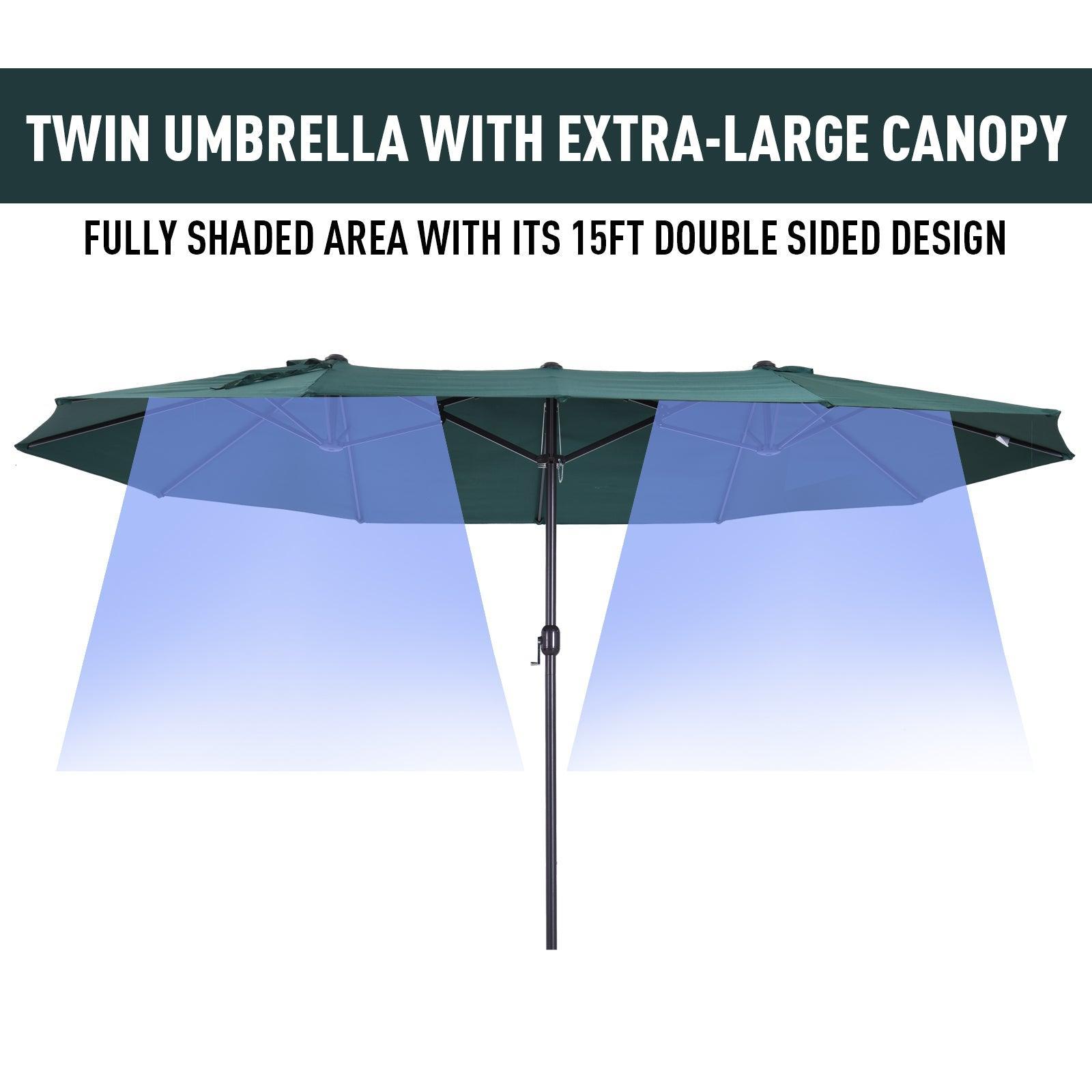 Outsunny 4.6m Patio Umbrella - Green - ALL4U RETAILER LTD