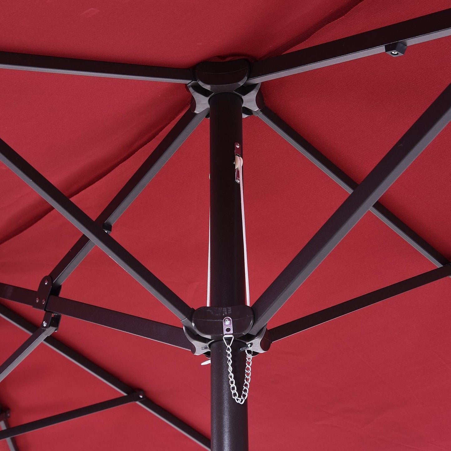 Outsunny 4.6m Wine Red Double-Sided Patio Umbrella - ALL4U RETAILER LTD