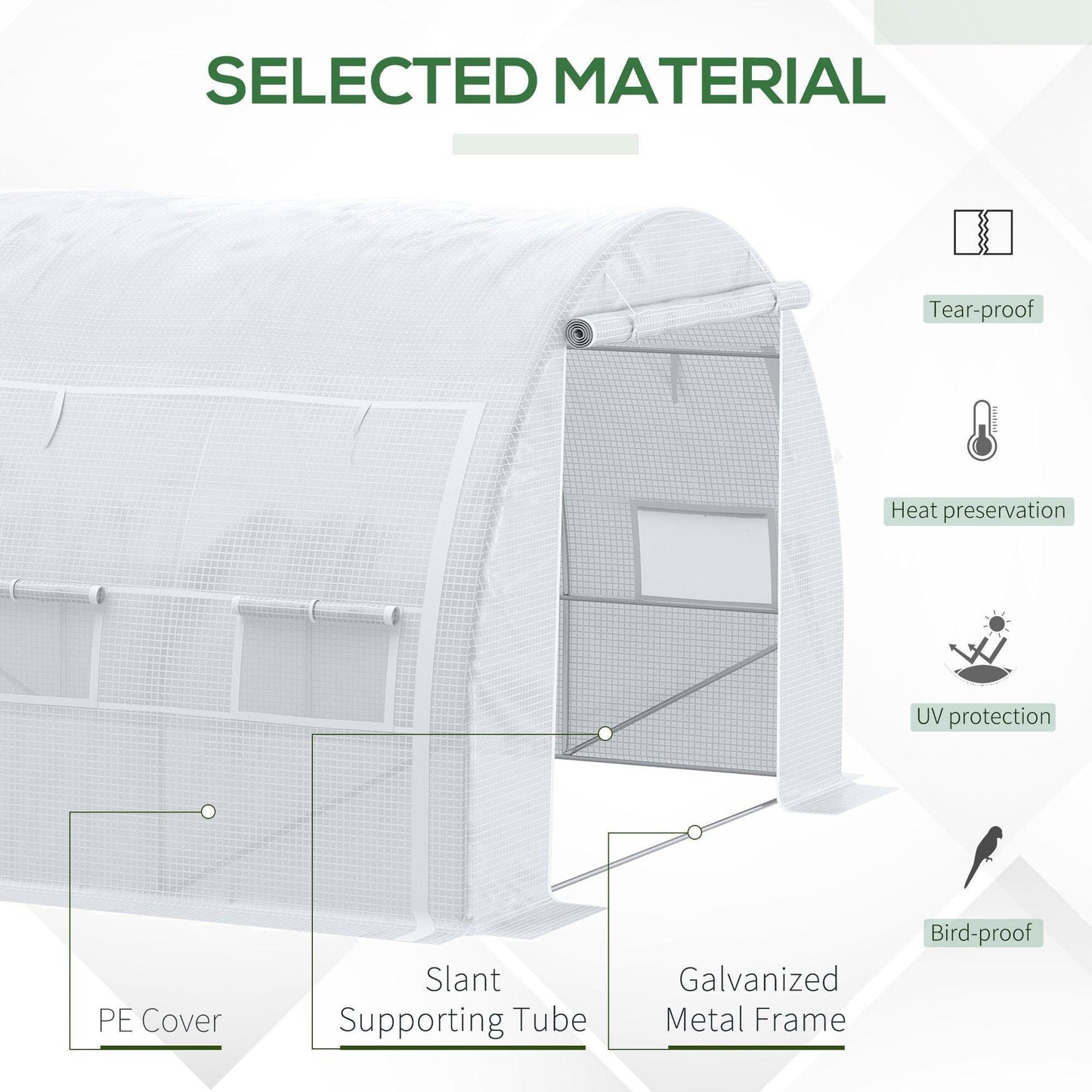 Outsunny 4x3x2m Greenhouse for Garden: Sturdy - ALL4U RETAILER LTD