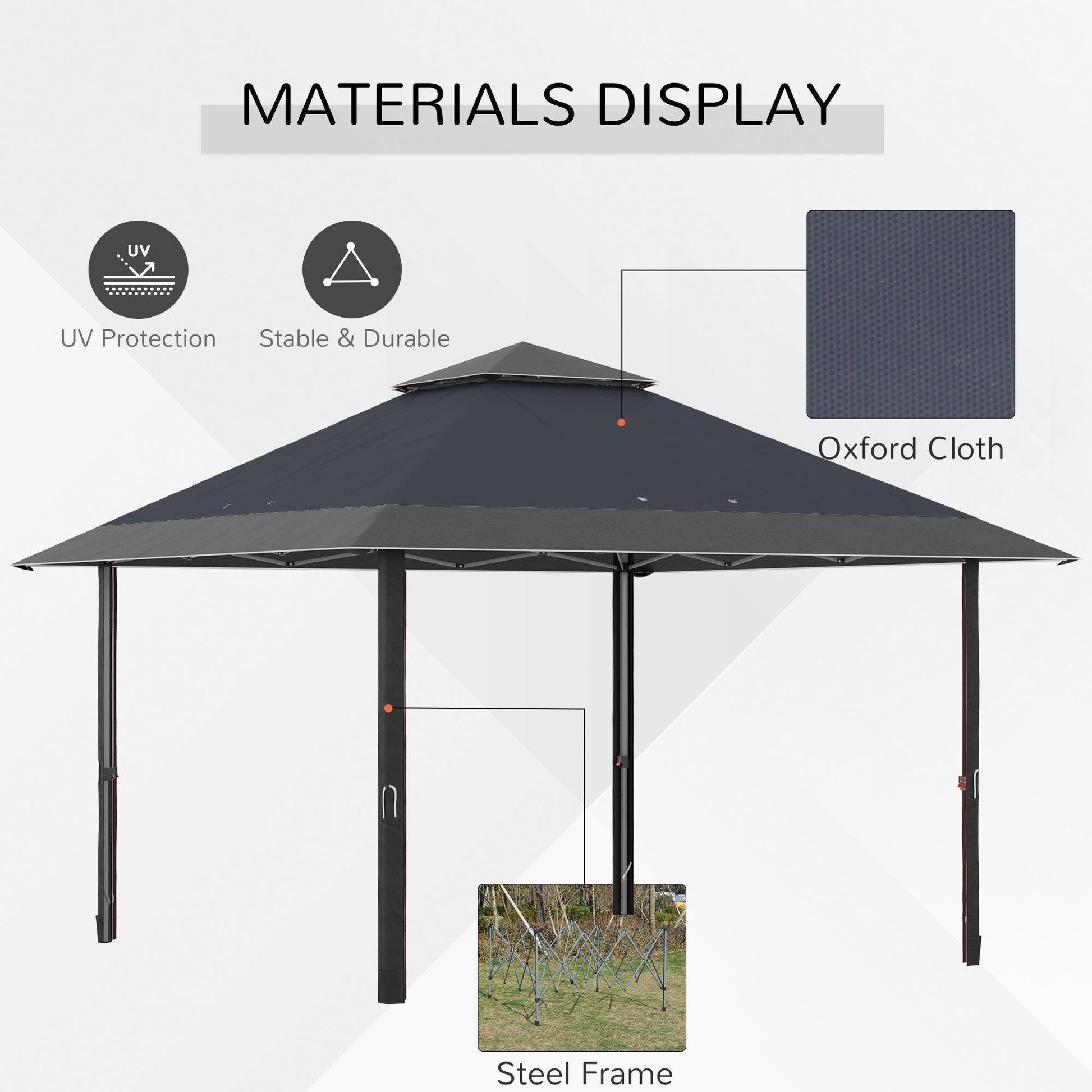 Outsunny Pop-up Gazebo - UV Proof Double Roof Canopy Tent - ALL4U RETAILER LTD