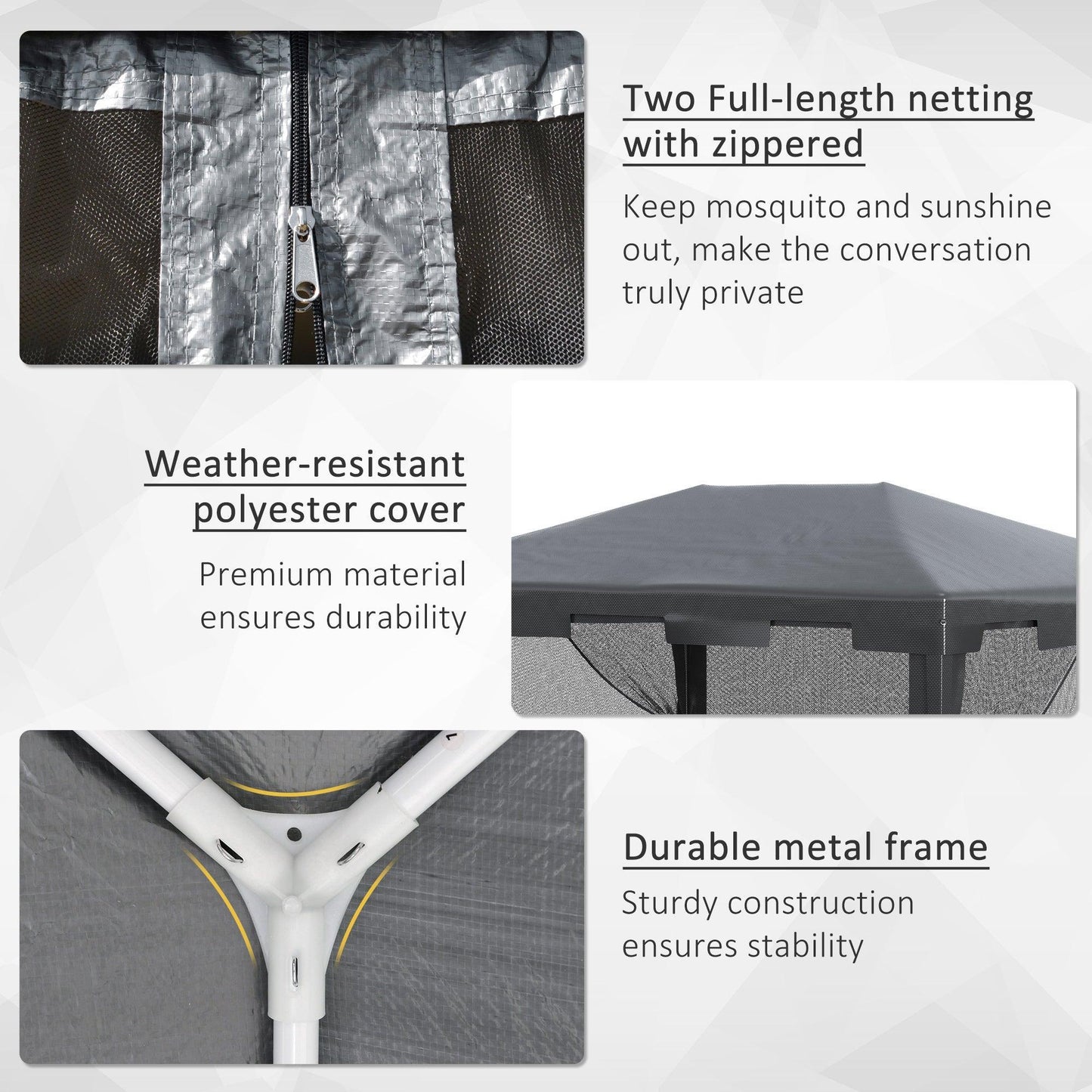 Outsunny 4x3 Gazebo Tent: Sun Shade with Mesh Sidewalls - ALL4U RETAILER LTD