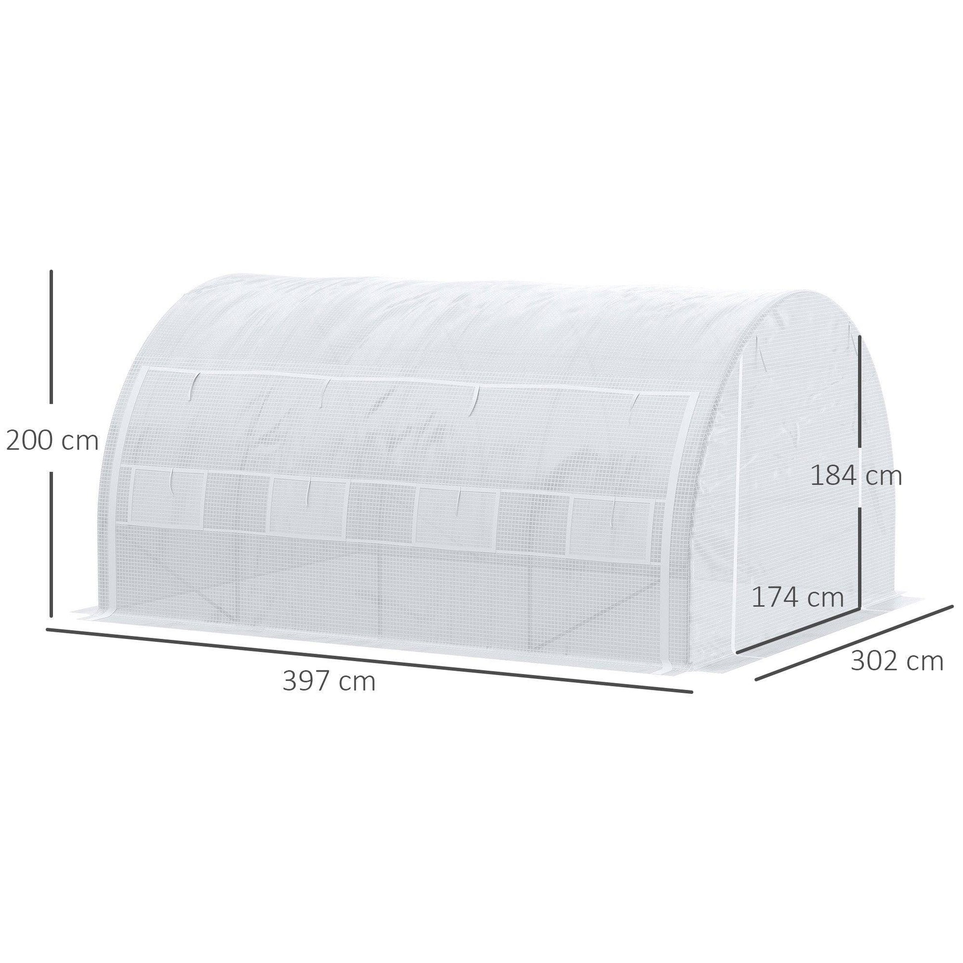 Outsunny 4x3x2m Greenhouse for Garden: Sturdy - ALL4U RETAILER LTD