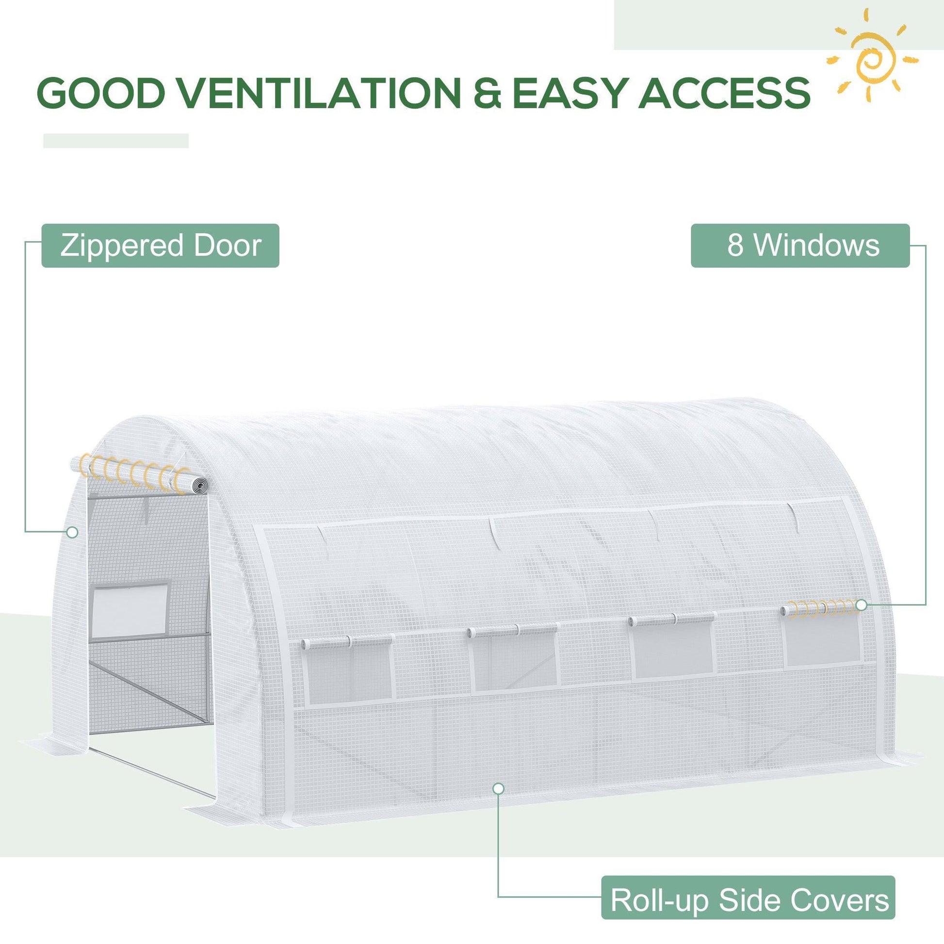 Outsunny 4x3x2m Greenhouse for Garden: Sturdy - ALL4U RETAILER LTD