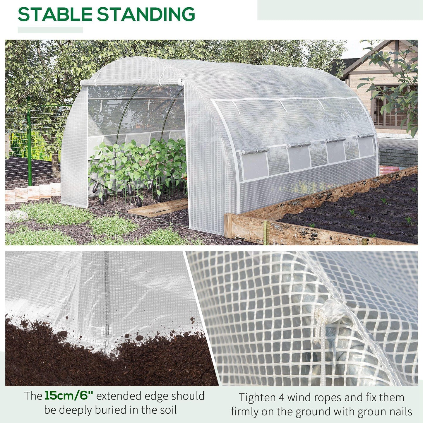 Outsunny 4x3x2m Greenhouse for Garden: Sturdy - ALL4U RETAILER LTD