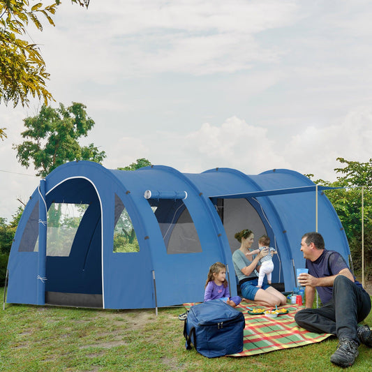 Outsunny 5-6 Man Tunnel Tent: Spacious and Secure - ALL4U RETAILER LTD