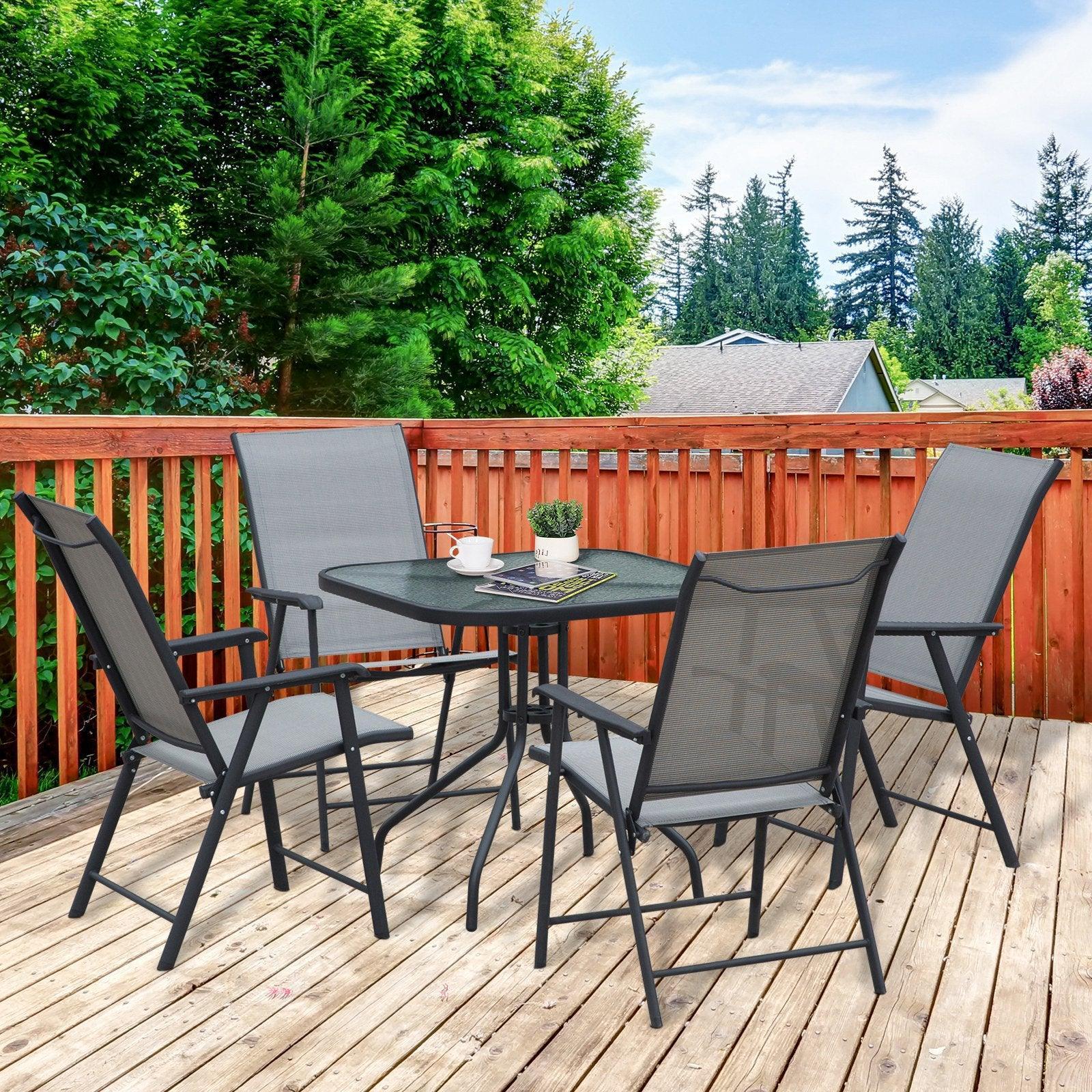 Outsunny 5pcs Outdoor Dining Set - Elegant & Practical - ALL4U RETAILER LTD