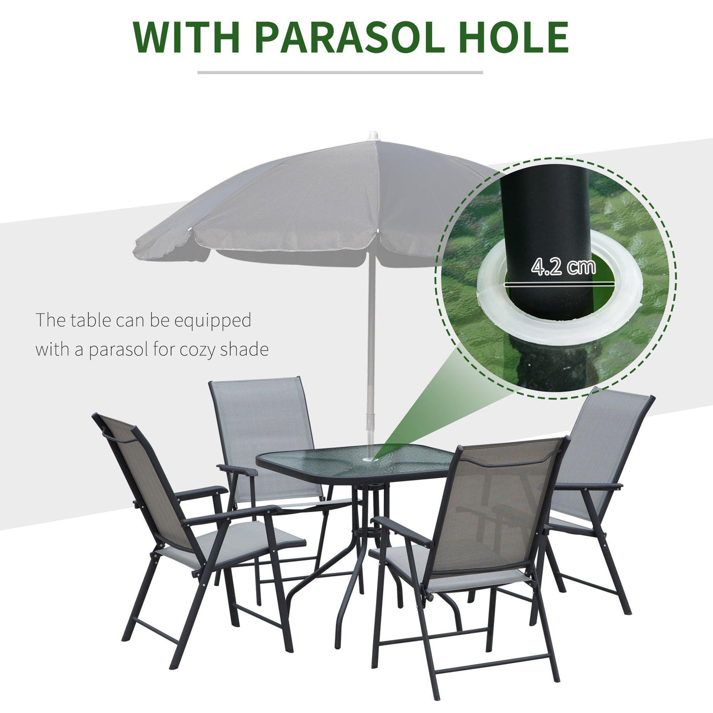 Outsunny 5pcs Outdoor Dining Set - Elegant & Practical - ALL4U RETAILER LTD