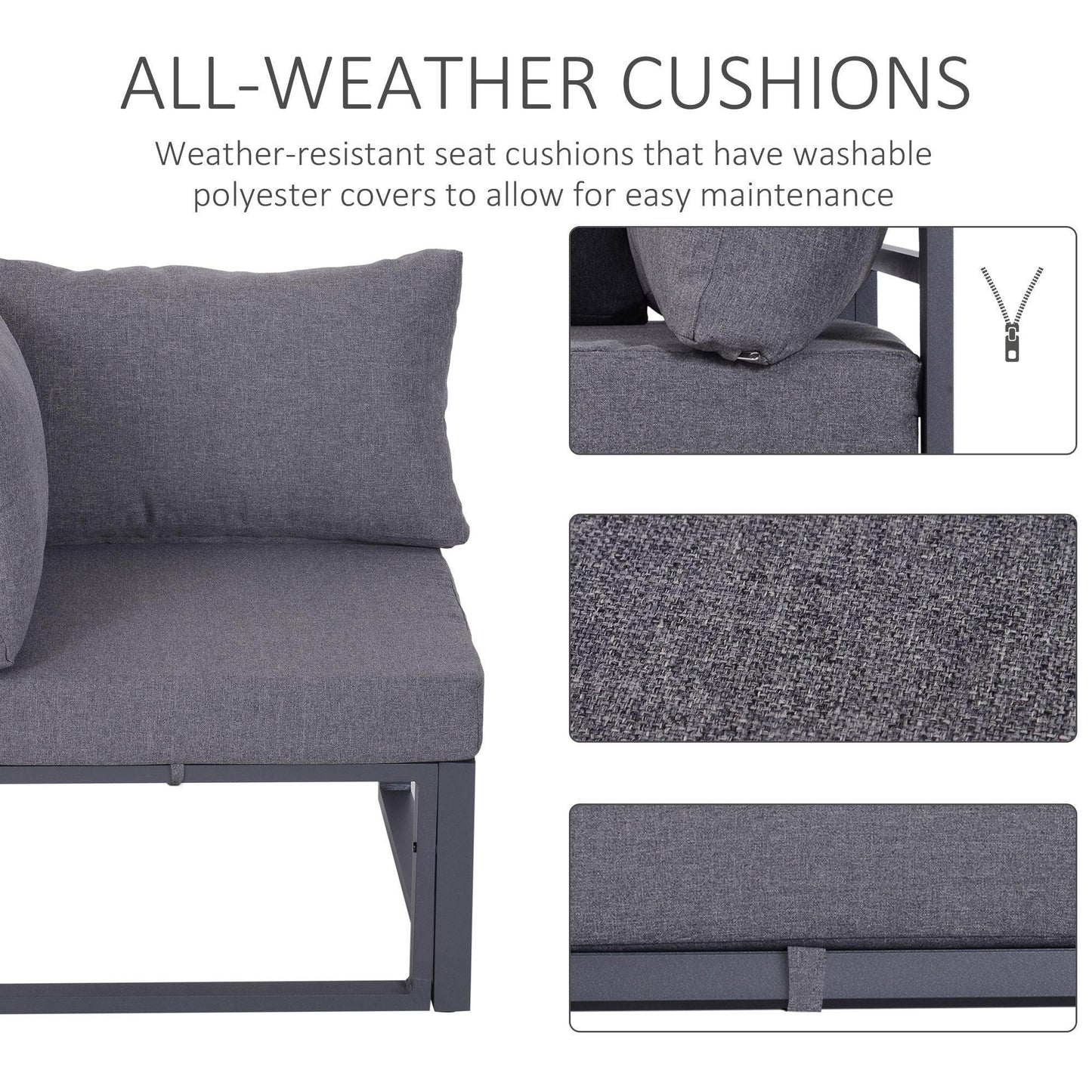 Outsunny 6-Piece Outdoor Sofa Set with Cushions - ALL4U RETAILER LTD