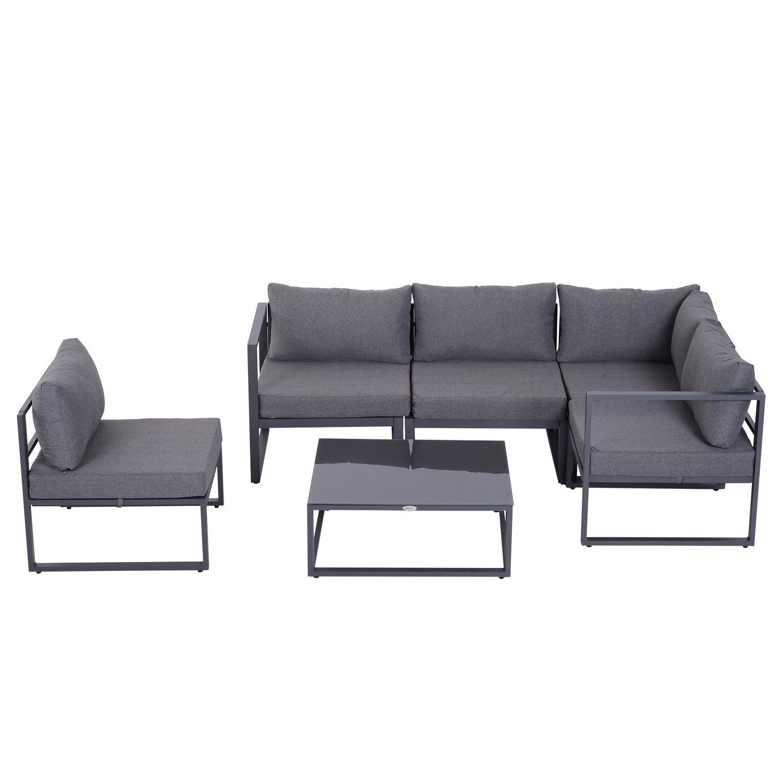 Outsunny 6-Piece Outdoor Sofa Set with Cushions - ALL4U RETAILER LTD