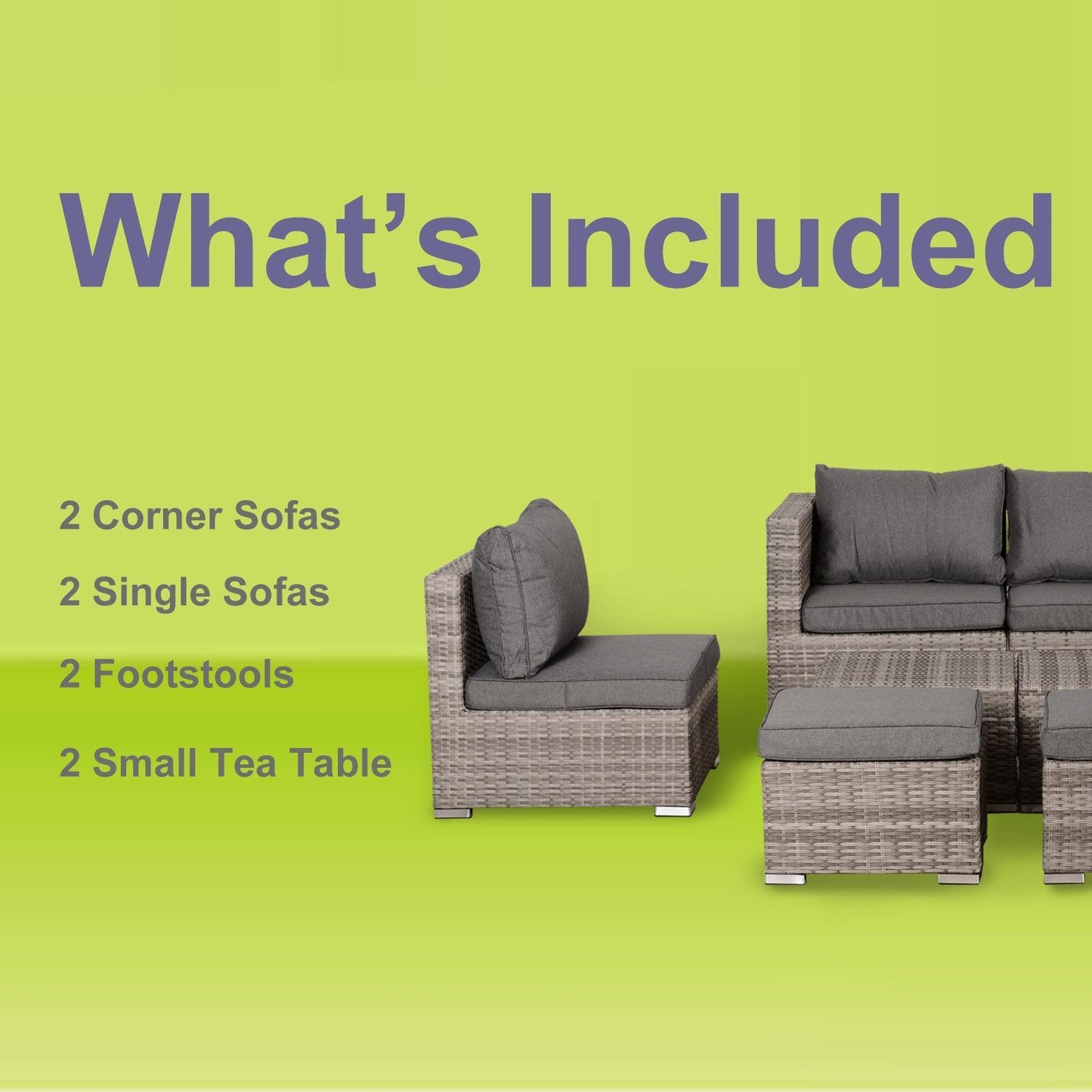 Outsunny 6-Seater Outdoor Rattan Furniture Set - Grey - ALL4U RETAILER LTD