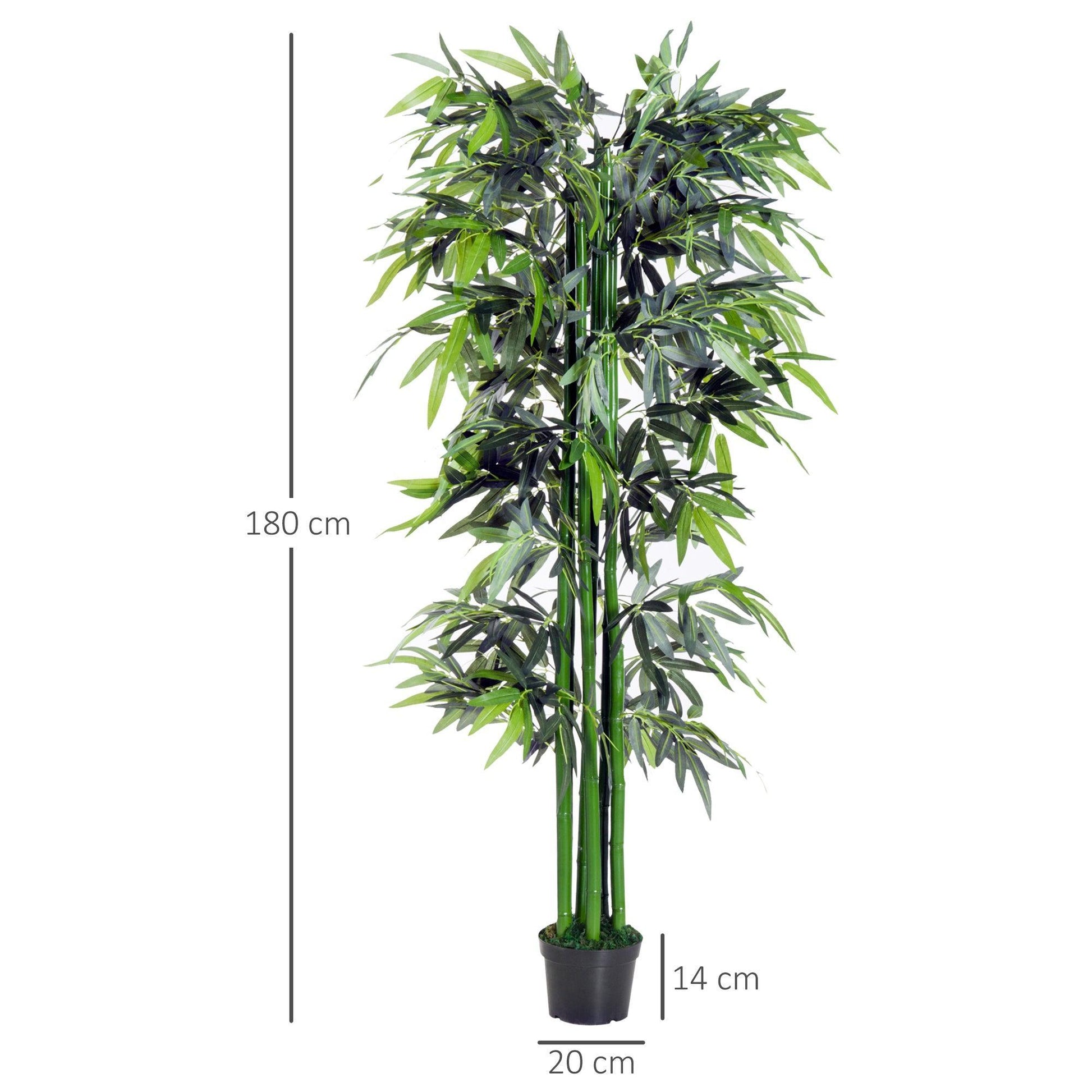 Outsunny Bamboo Tree Plant - 6ft Greenery in Pot - ALL4U RETAILER LTD