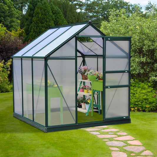 Outsunny 6x6ft Greenhouse with Slide Door - Durable and Spacious - ALL4U RETAILER LTD
