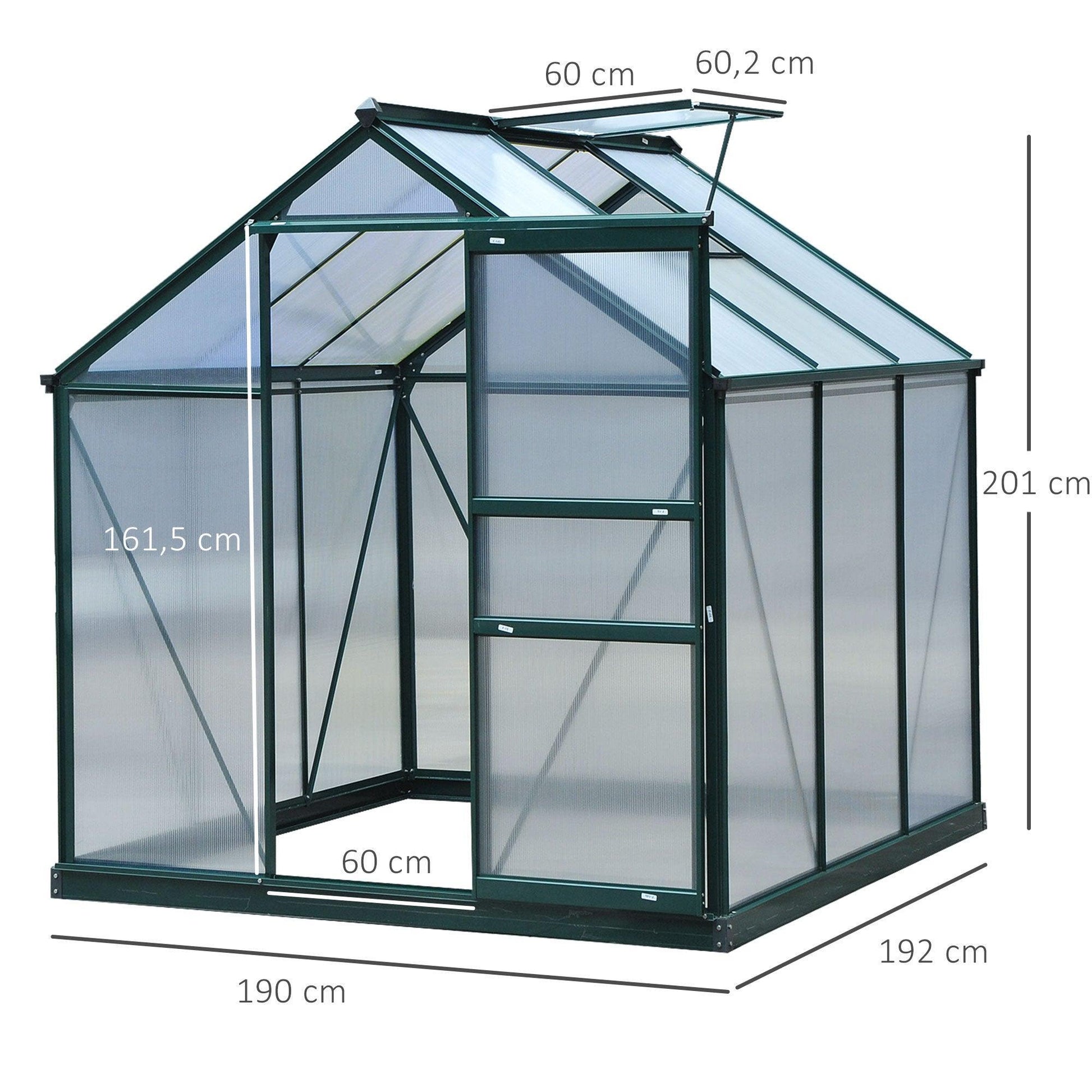 Outsunny 6x6ft Greenhouse with Slide Door - Durable and Spacious - ALL4U RETAILER LTD